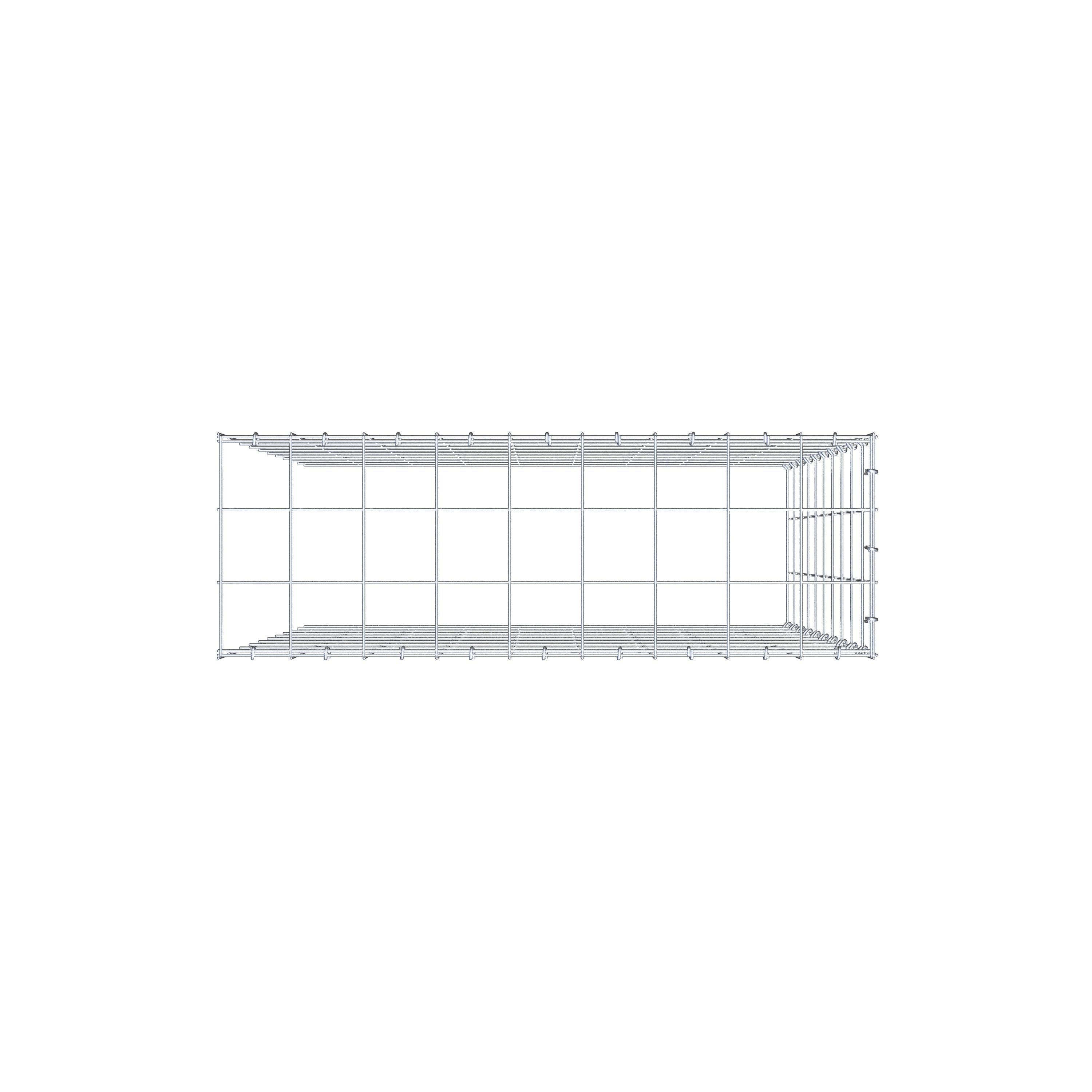 Gabion monté type 4 100 cm x 90 cm x 30 cm (L x H x P), maillage 10 cm x 10 cm, anneau en C