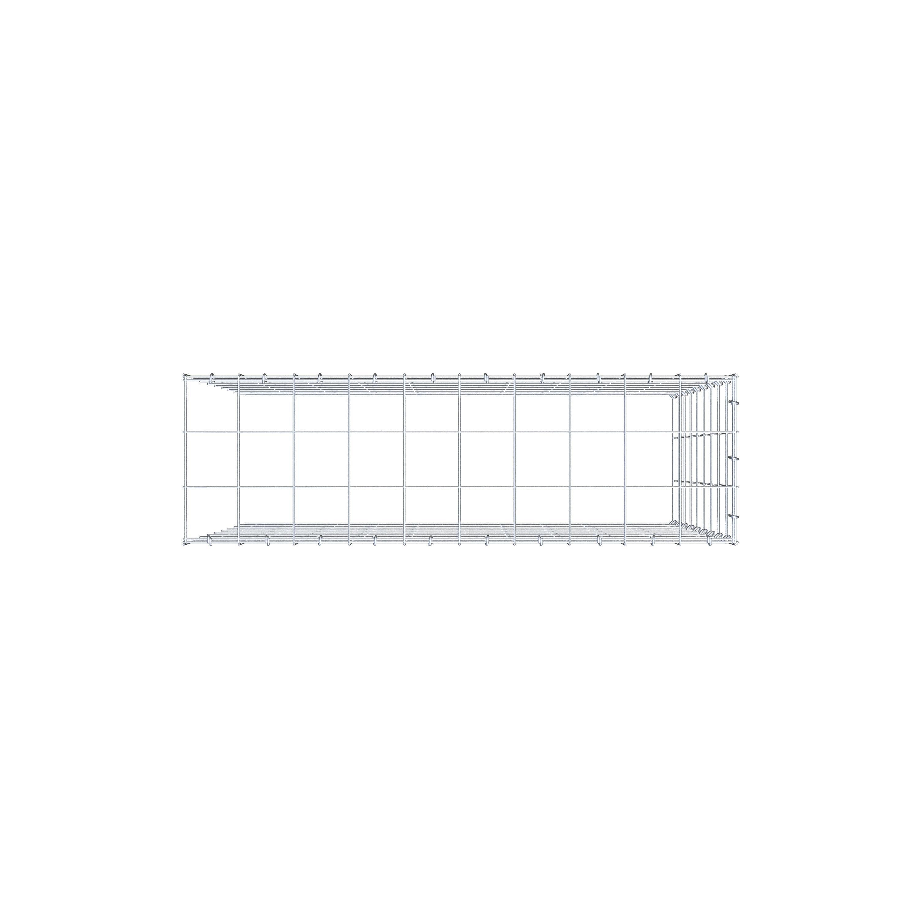 Gabion monté type 4 100 cm x 90 cm x 30 cm (L x H x P), maillage 10 cm x 10 cm, anneau en C