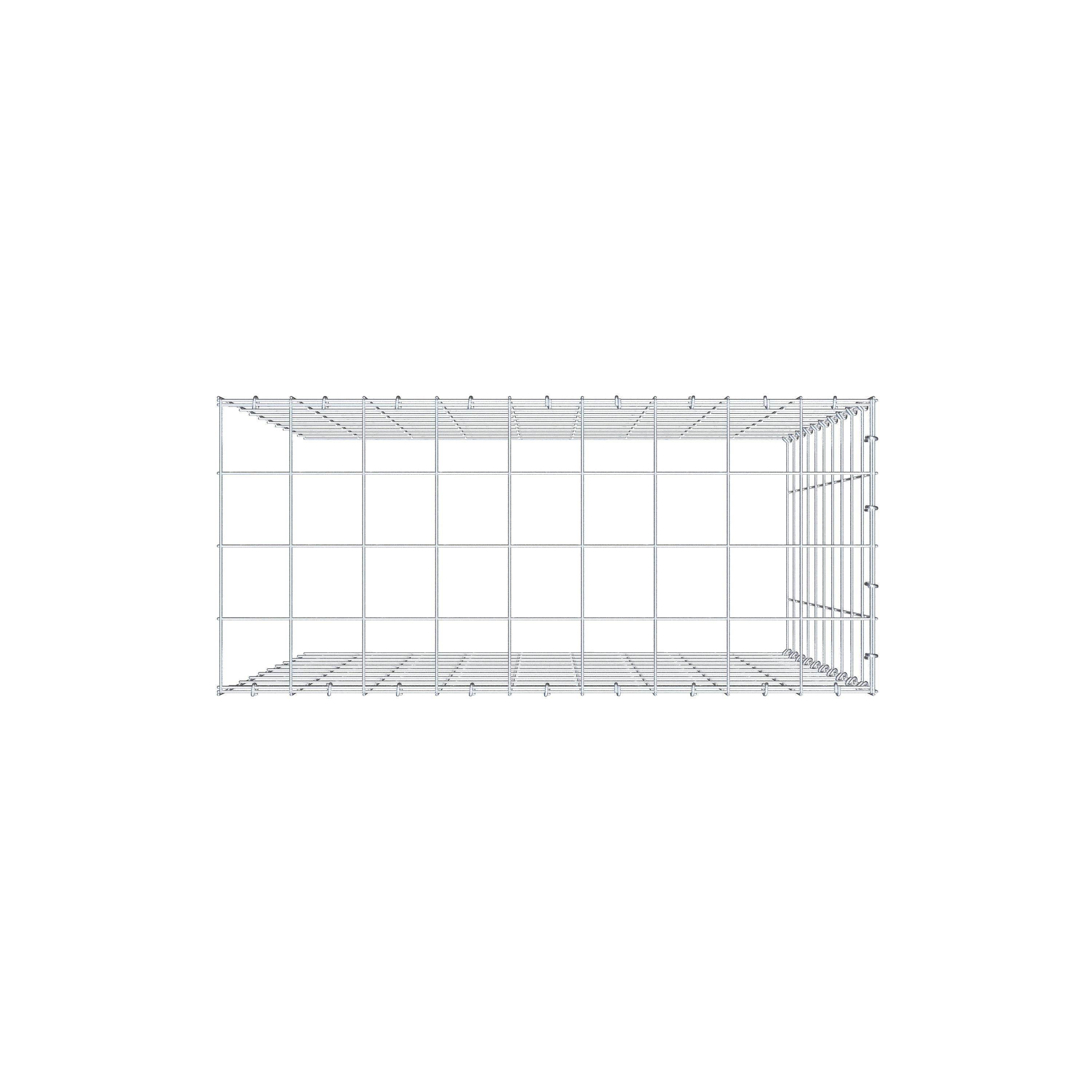 Gabion monté type 4 100 cm x 90 cm x 40 cm (L x H x P), maillage 10 cm x 10 cm, anneau en C