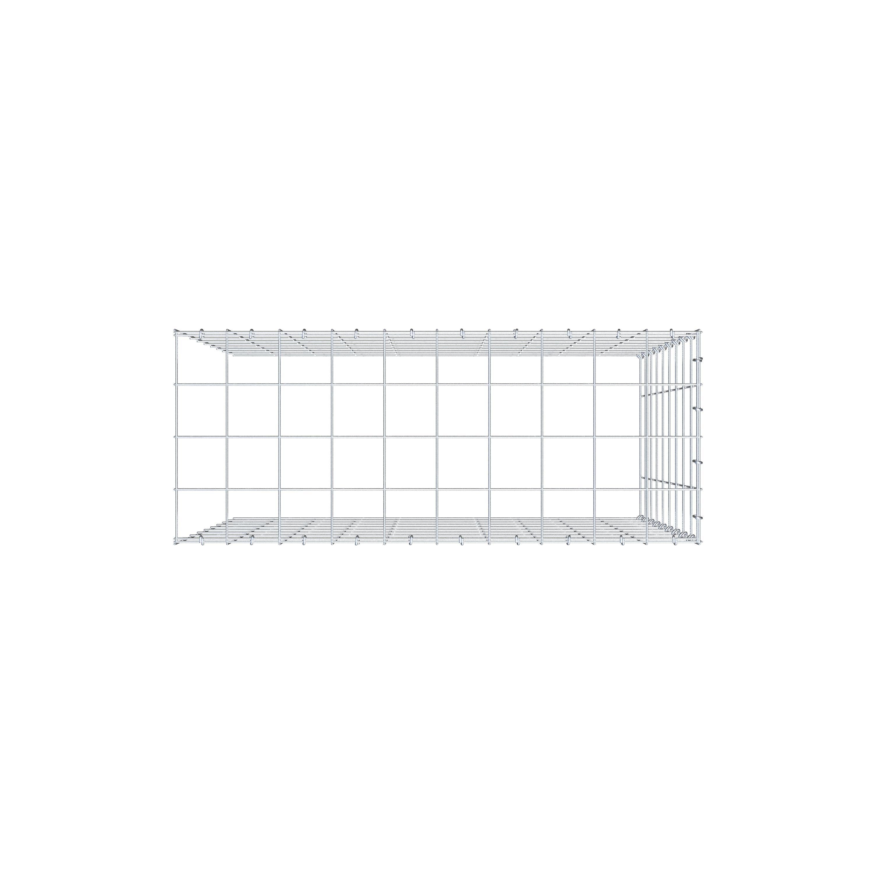 Gabion monté type 4 100 cm x 90 cm x 40 cm (L x H x P), maillage 10 cm x 10 cm, anneau en C