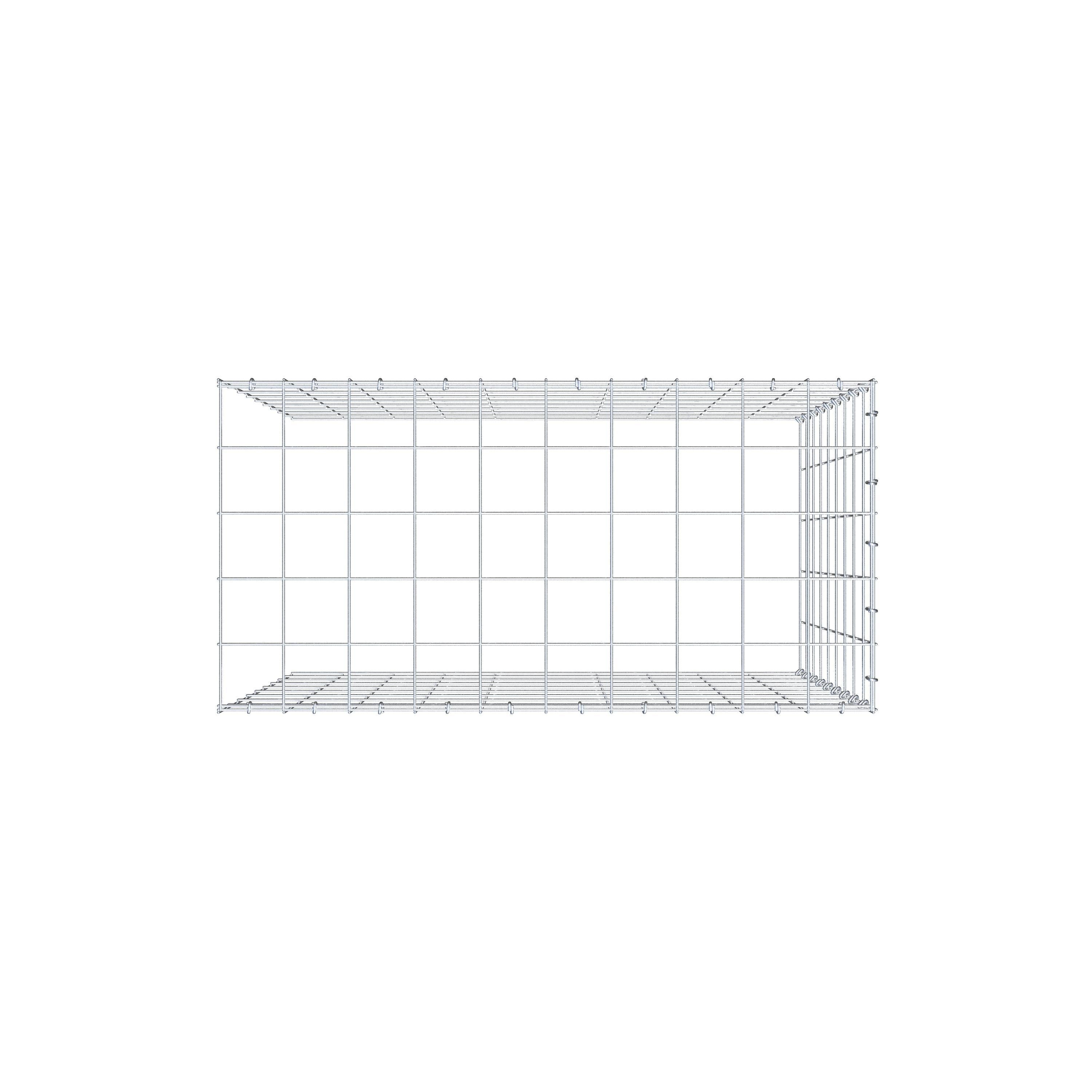 Gabion monté type 4 100 cm x 90 cm x 50 cm (L x H x P), maillage 10 cm x 10 cm, anneau en C