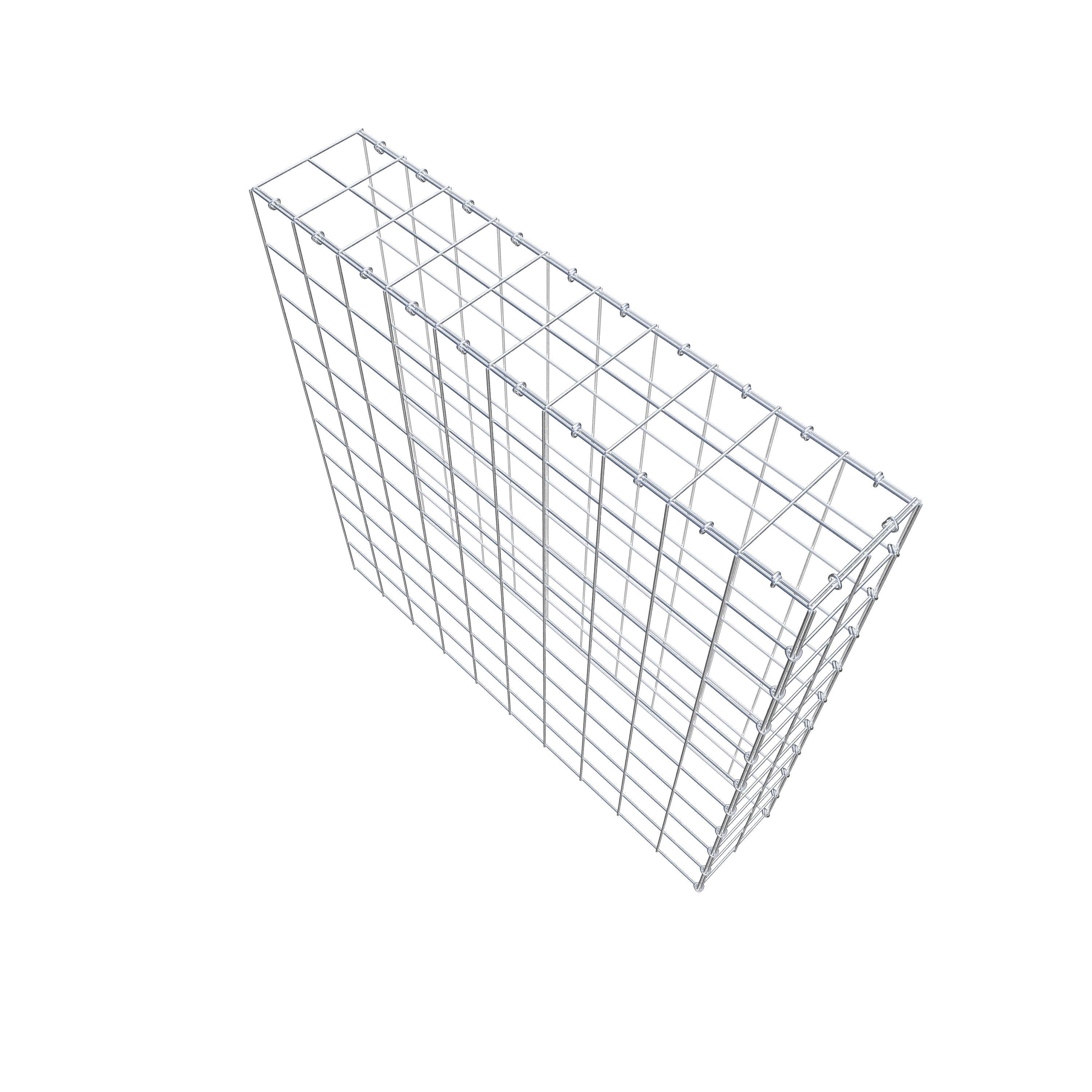 Gabion monté type 4 100 cm x 100 cm x 20 cm (L x H x P), maillage 10 cm x 10 cm, anneau en C