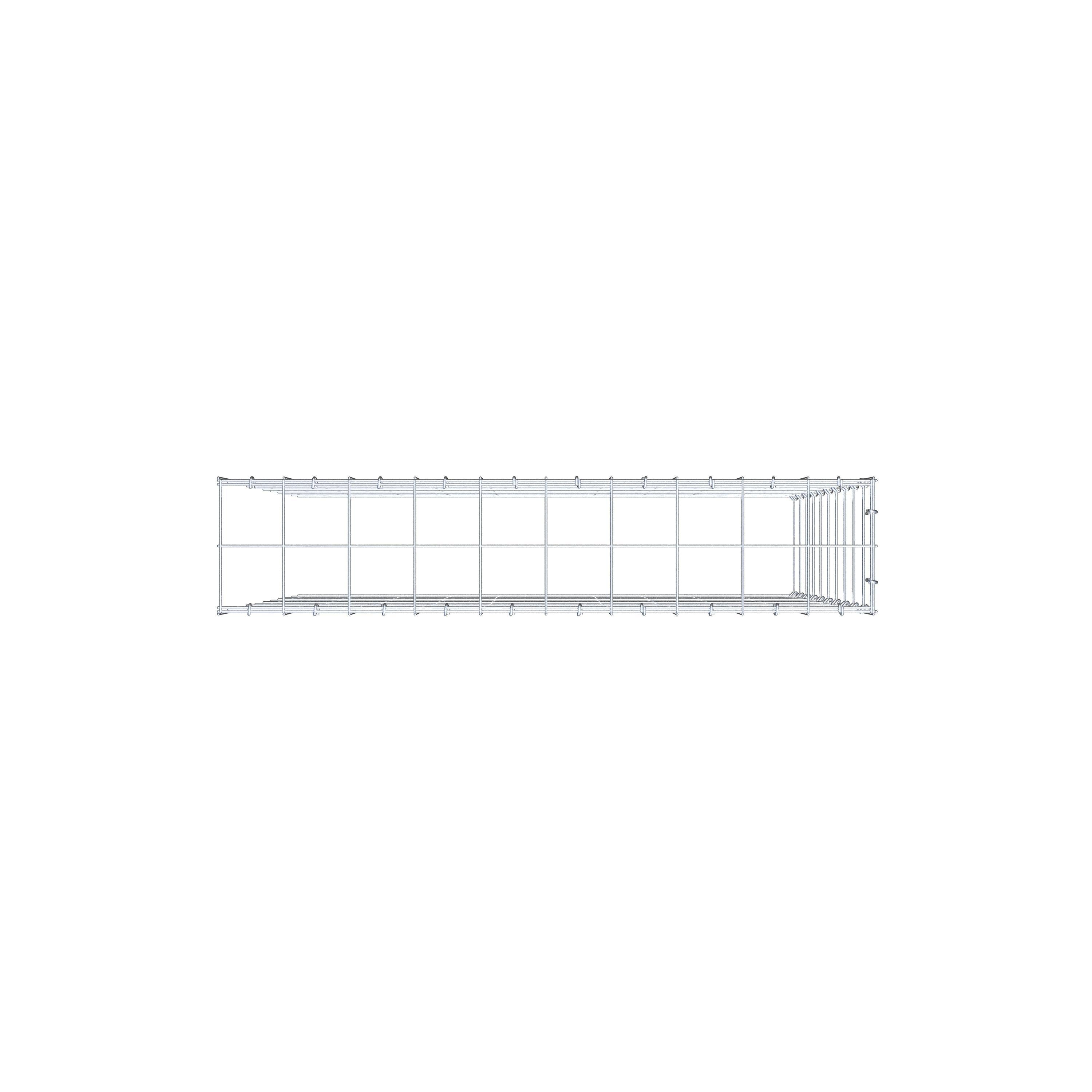 Fourche rapportée type 4 100 cm x 100 cm x 20 cm (L x H x P), mailles 10 cm x 10 cm, anneau C