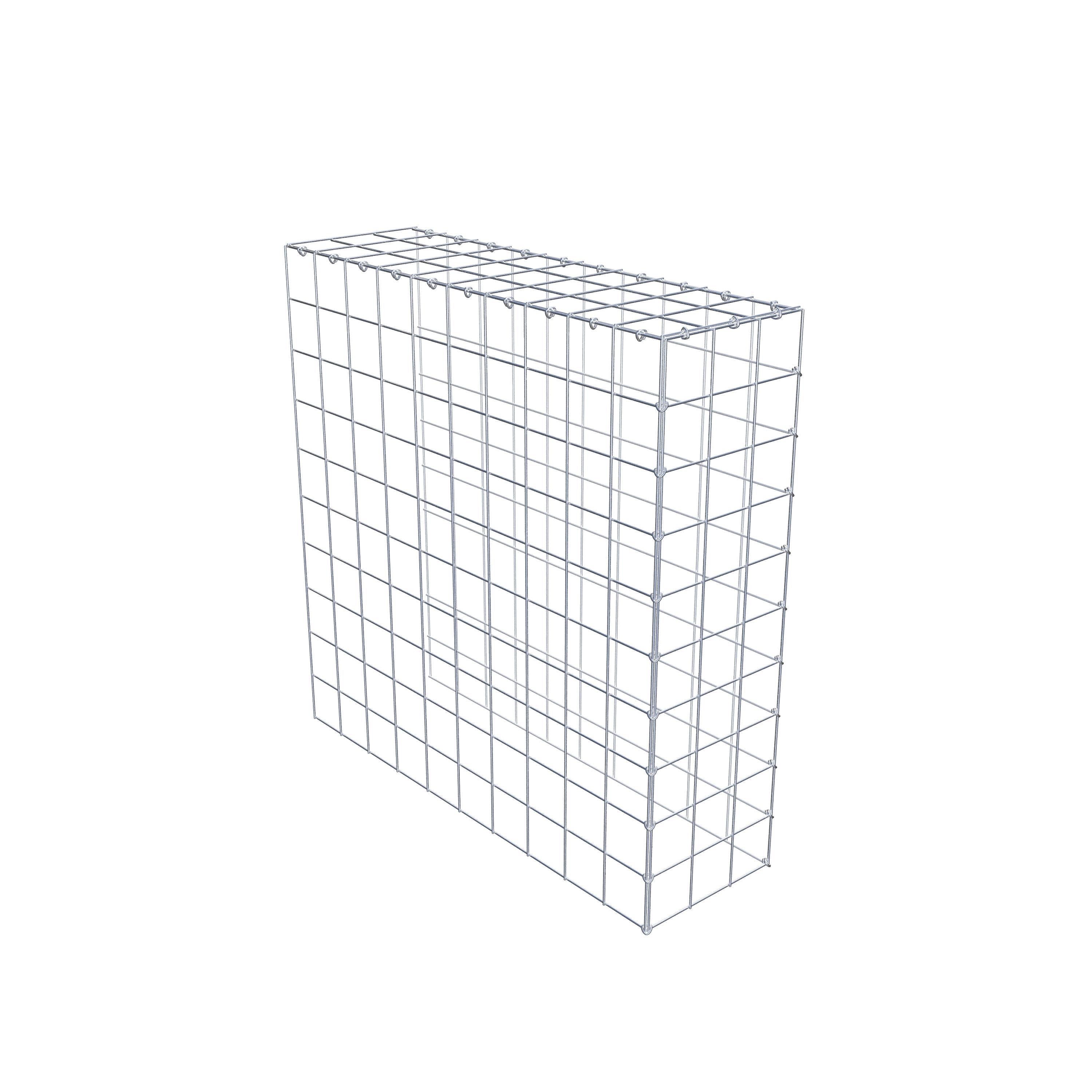 Gabion monté type 4 100 cm x 100 cm x 30 cm (L x H x P), maillage 10 cm x 10 cm, anneau en C