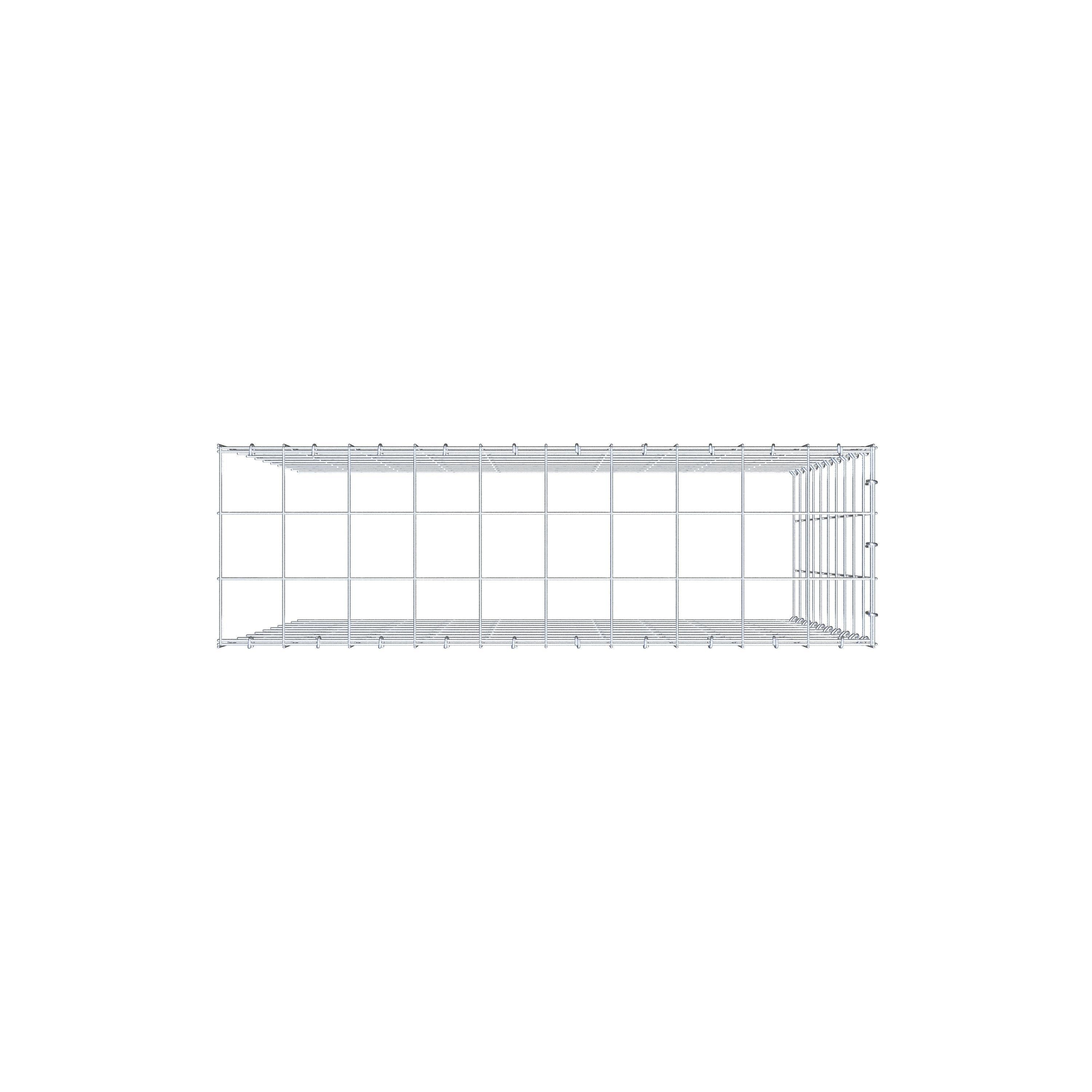 Gabion monté type 4 100 cm x 100 cm x 30 cm (L x H x P), maillage 10 cm x 10 cm, anneau en C