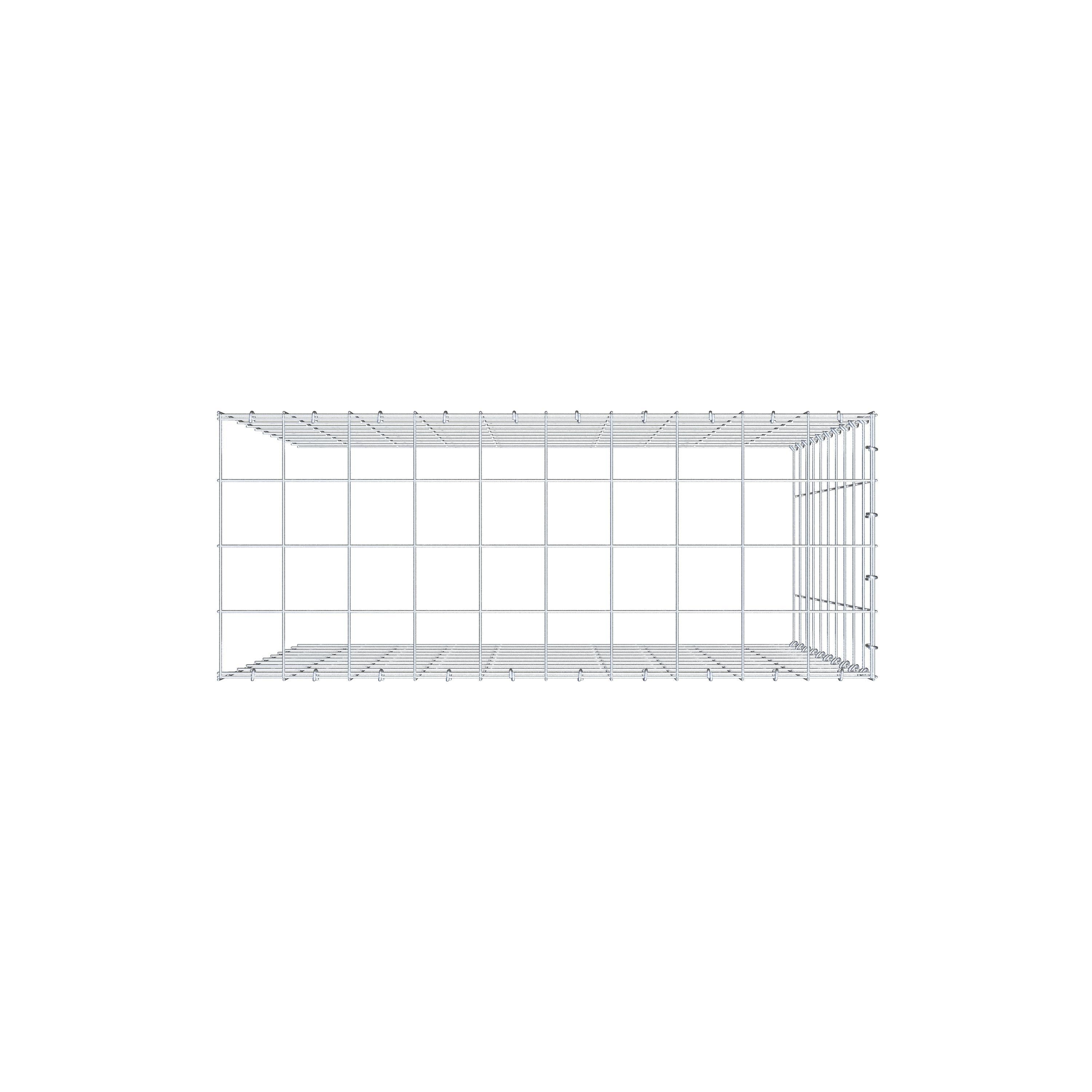 Fourche rapportée type 4 100 cm x 100 cm x 40 cm (L x H x P), mailles 10 cm x 10 cm, anneau C