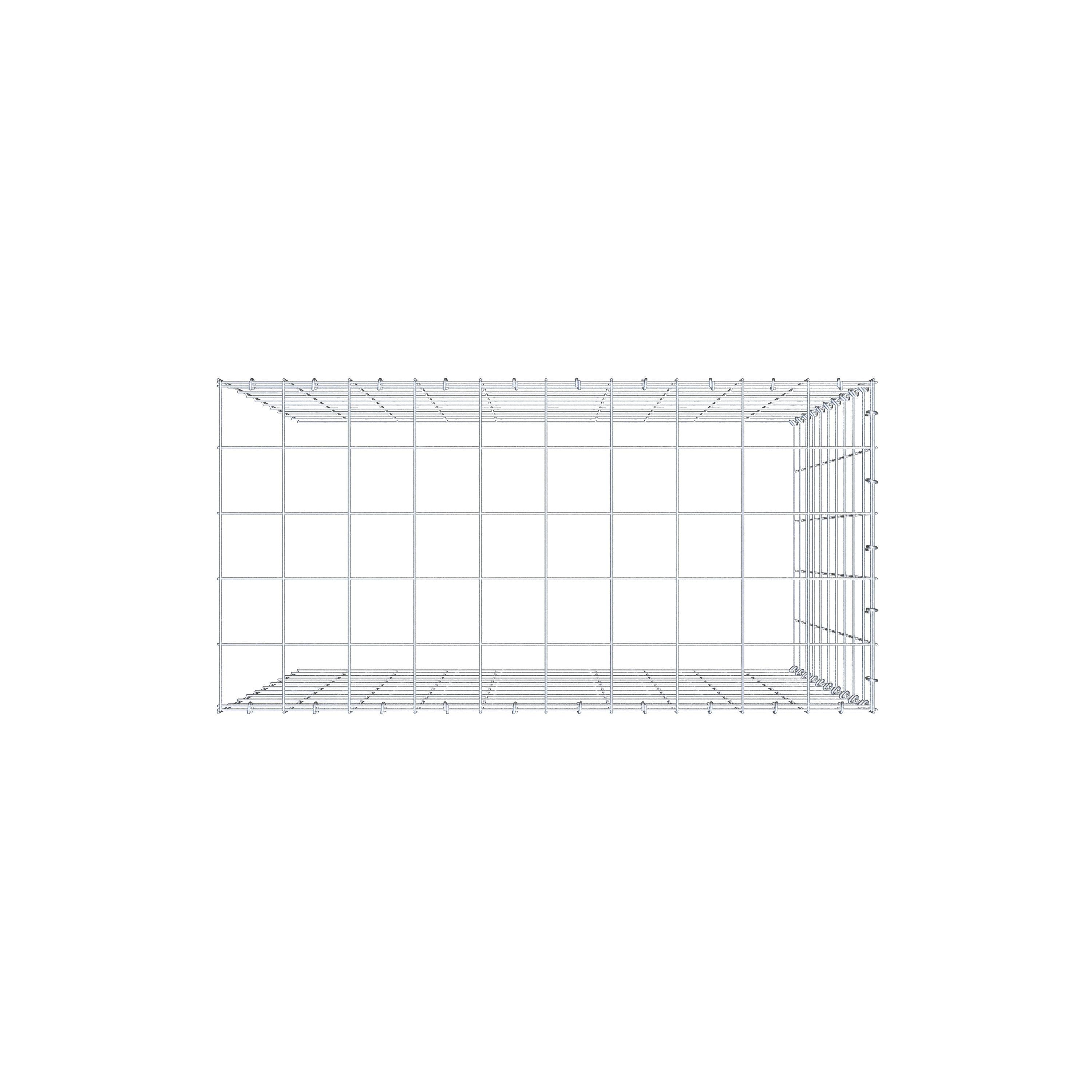 Fourche rapportée type 4 100 cm x 100 cm x 50 cm (L x H x P), mailles 10 cm x 10 cm, anneau C
