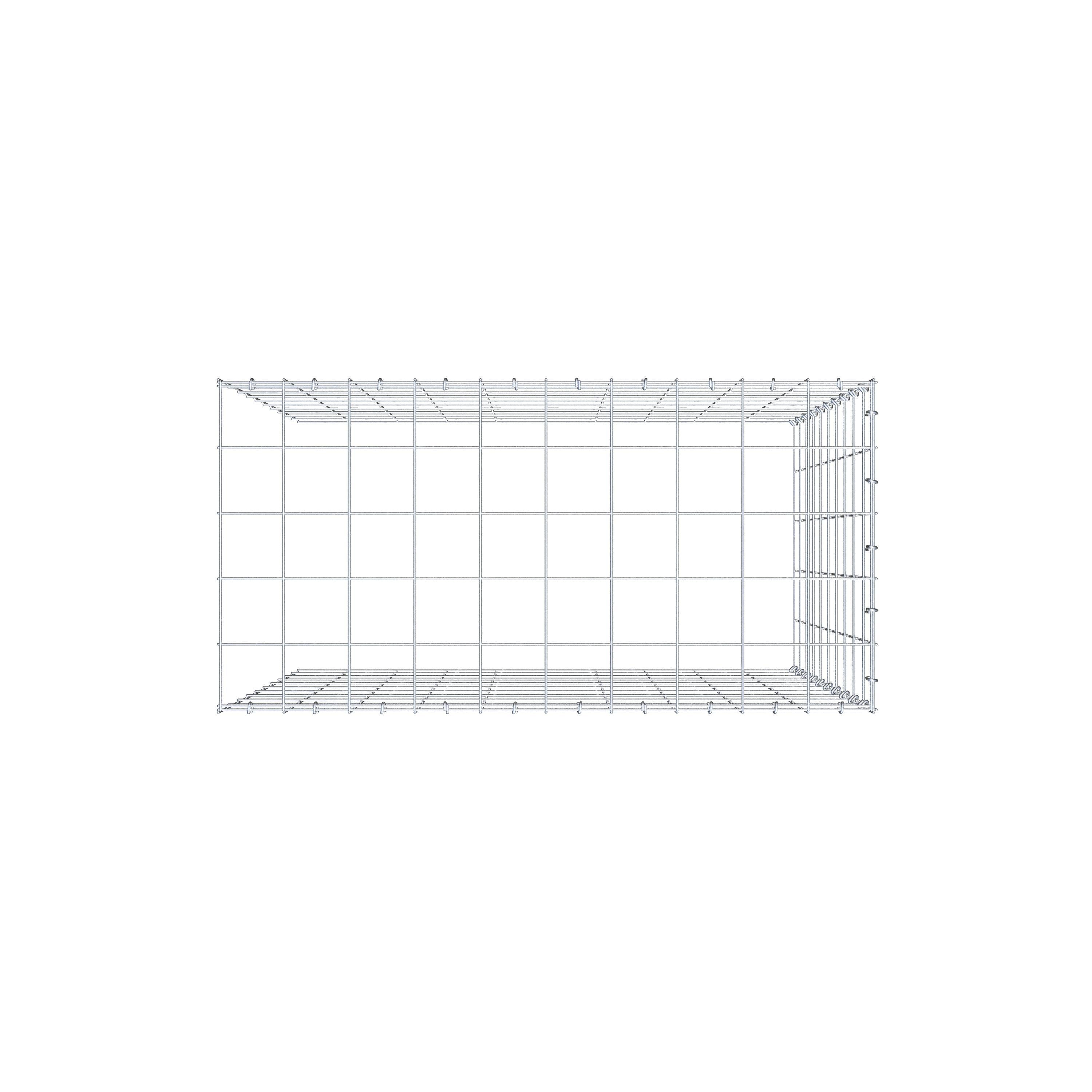 Gabion monté type 4 100 cm x 100 cm x 50 cm (L x H x P), maillage 10 cm x 10 cm, anneau en C