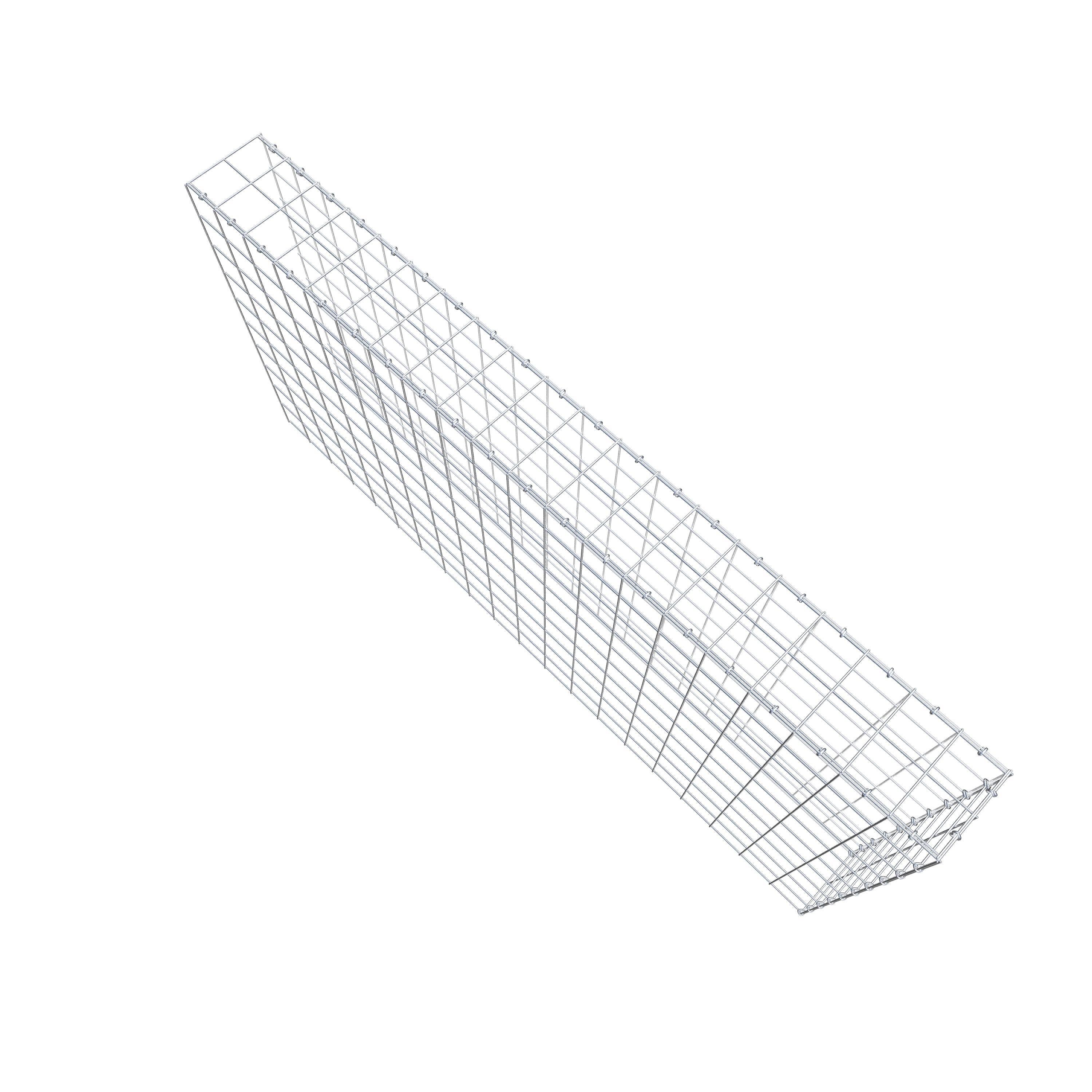 Gabion monté type 4 200 cm x 100 cm x 20 cm (L x H x P), maillage 10 cm x 10 cm, anneau en C