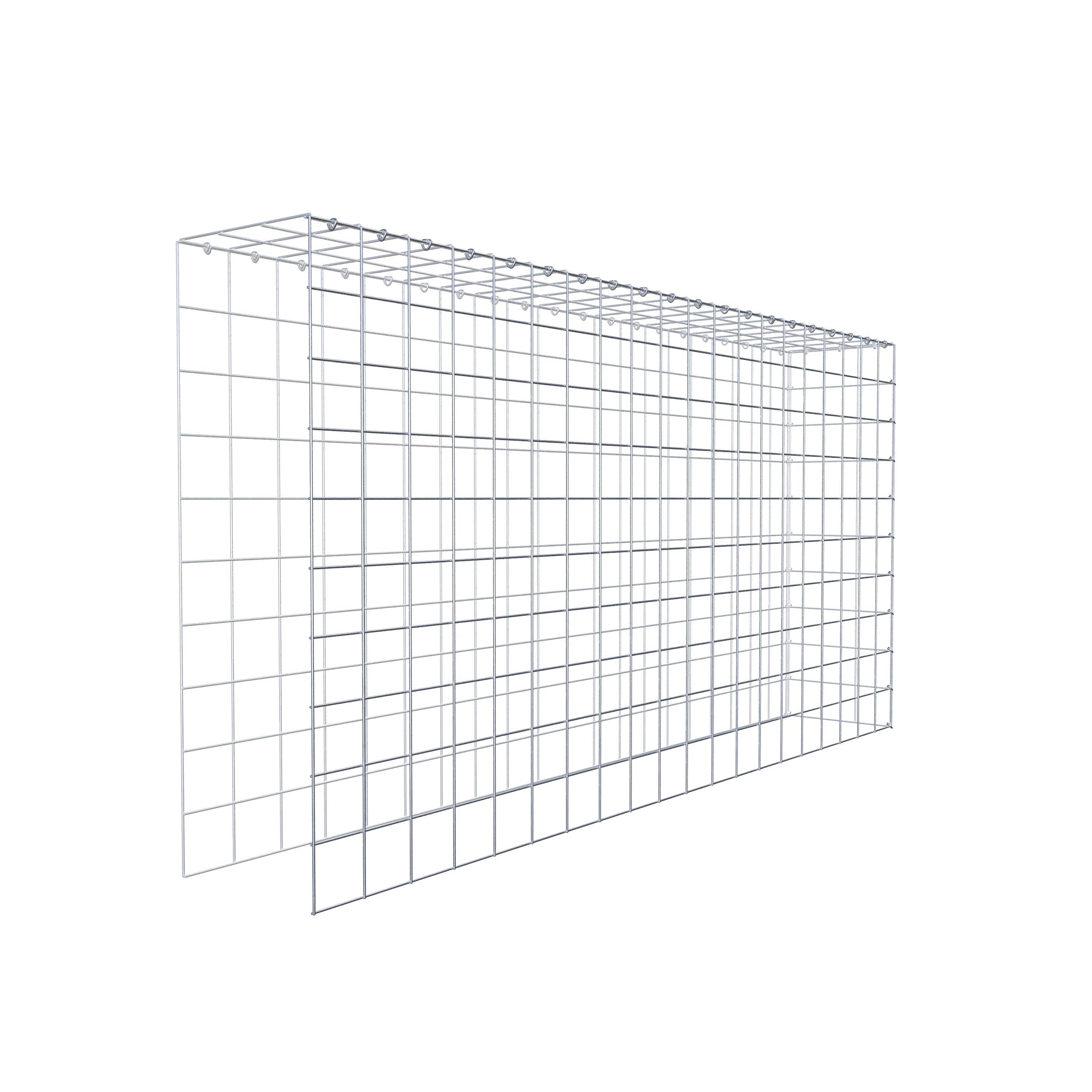 Gabion monté type 4 200 cm x 100 cm x 30 cm (L x H x P), maillage 10 cm x 10 cm, anneau en C