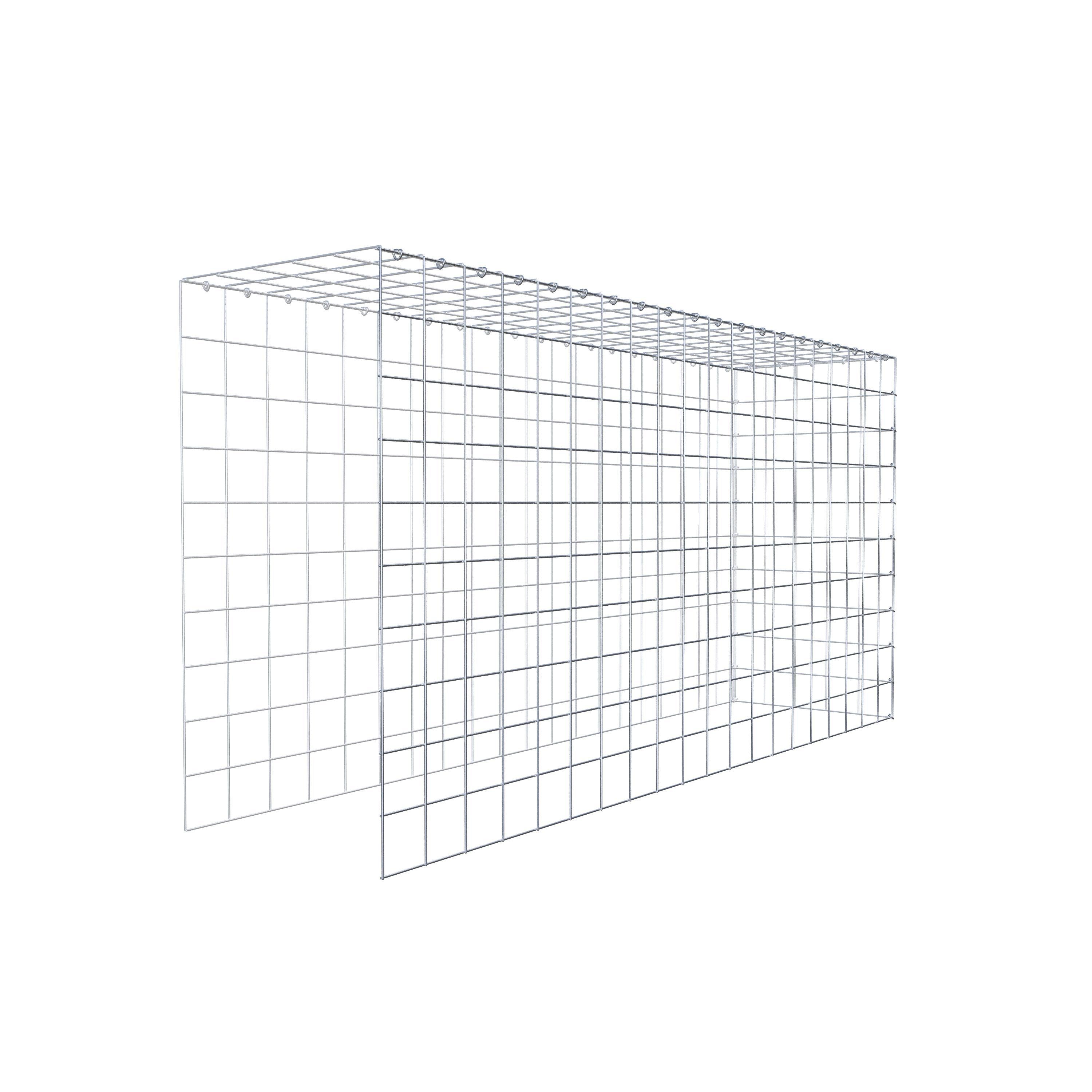 Gabion monté type 4 200 cm x 100 cm x 50 cm (L x H x P), maillage 10 cm x 10 cm, anneau en C