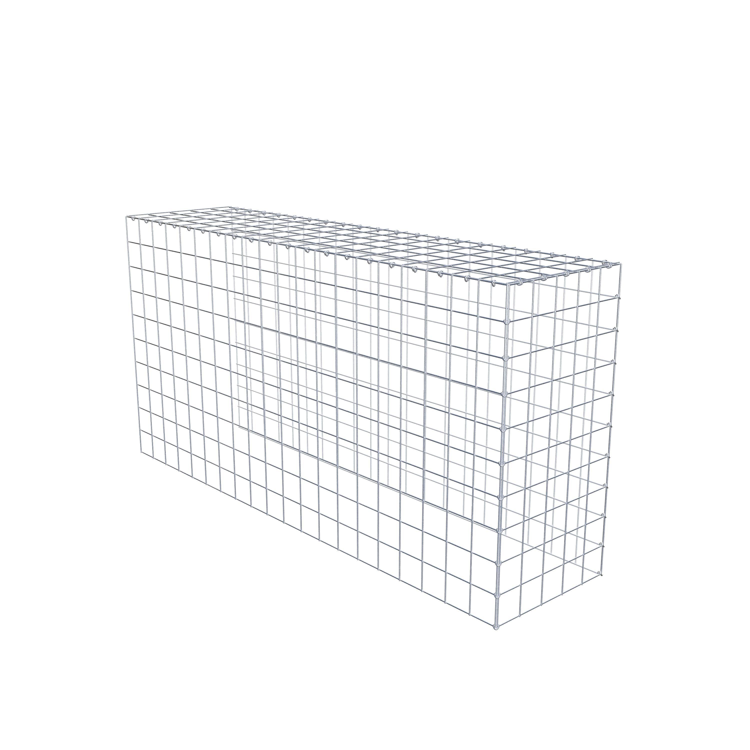 Gabion monté type 4 200 cm x 100 cm x 50 cm (L x H x P), maillage 10 cm x 10 cm, anneau en C