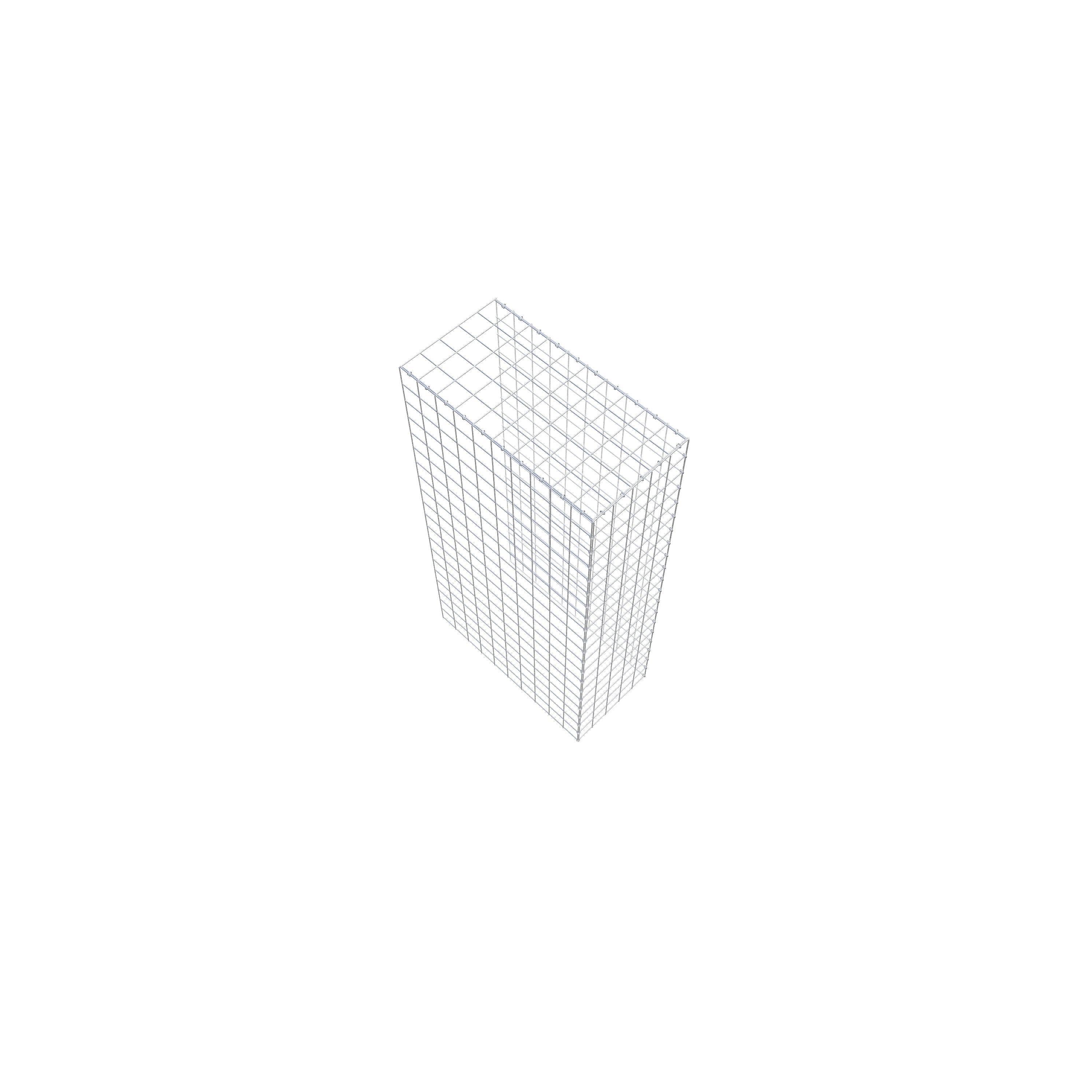 Gabion monté type 4 200 cm x 100 cm x 50 cm (L x H x P), maillage 10 cm x 10 cm, anneau en C