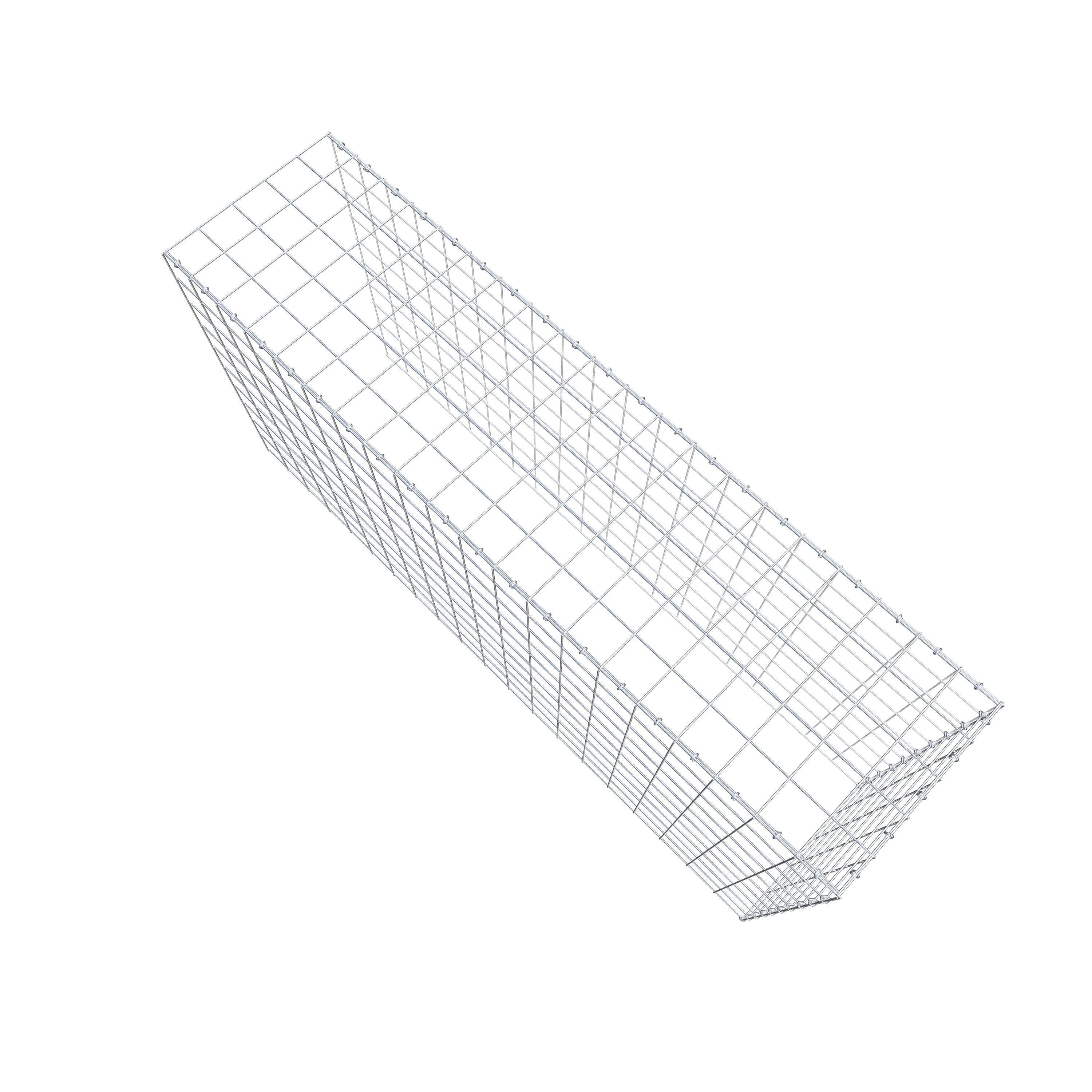 Gabion monté type 4 200 cm x 100 cm x 50 cm (L x H x P), maillage 10 cm x 10 cm, anneau en C