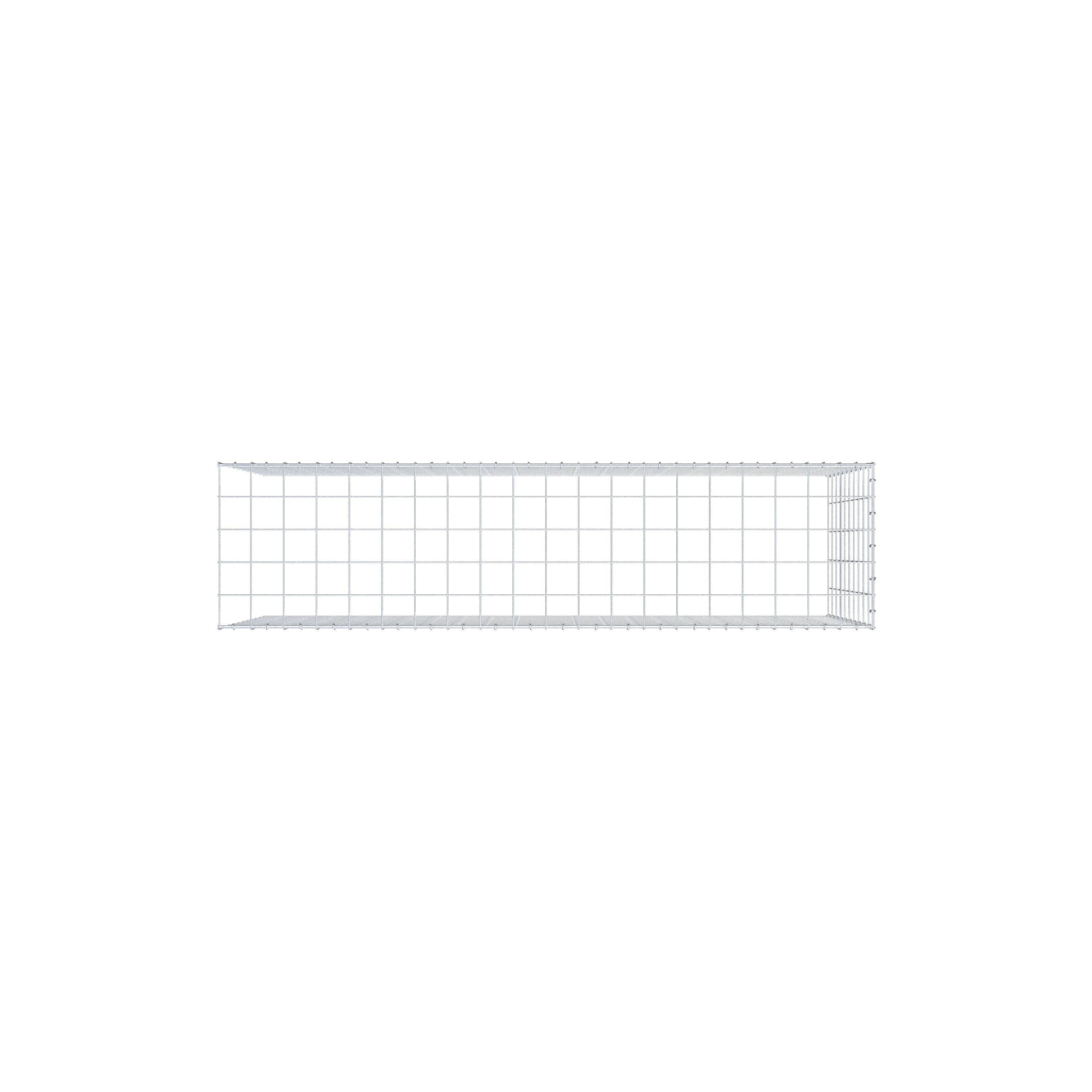 Gabion monté type 4 200 cm x 100 cm x 50 cm (L x H x P), maillage 10 cm x 10 cm, anneau en C