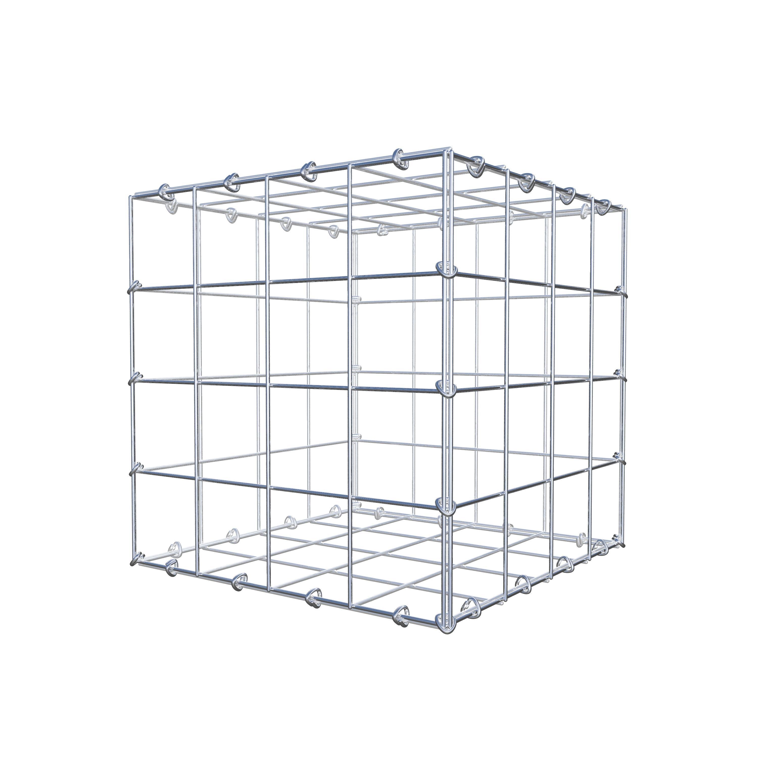 Gabion 40 cm x 40 cm x 40 cm (L x H x P), maille 10 cm x 10 cm, anneau en C