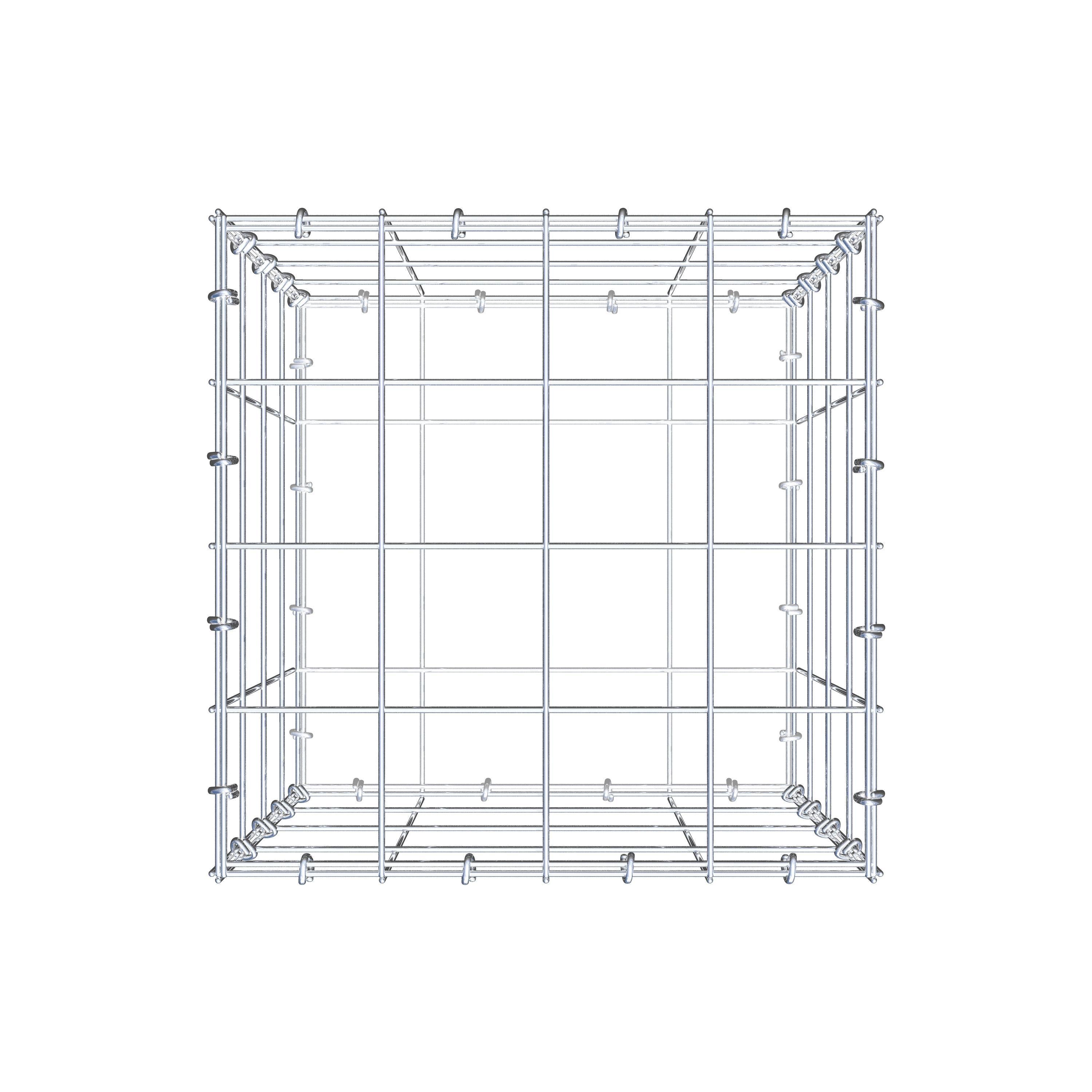 Gabion 40 cm x 40 cm x 40 cm (L x H x P), maille 10 cm x 10 cm, anneau en C