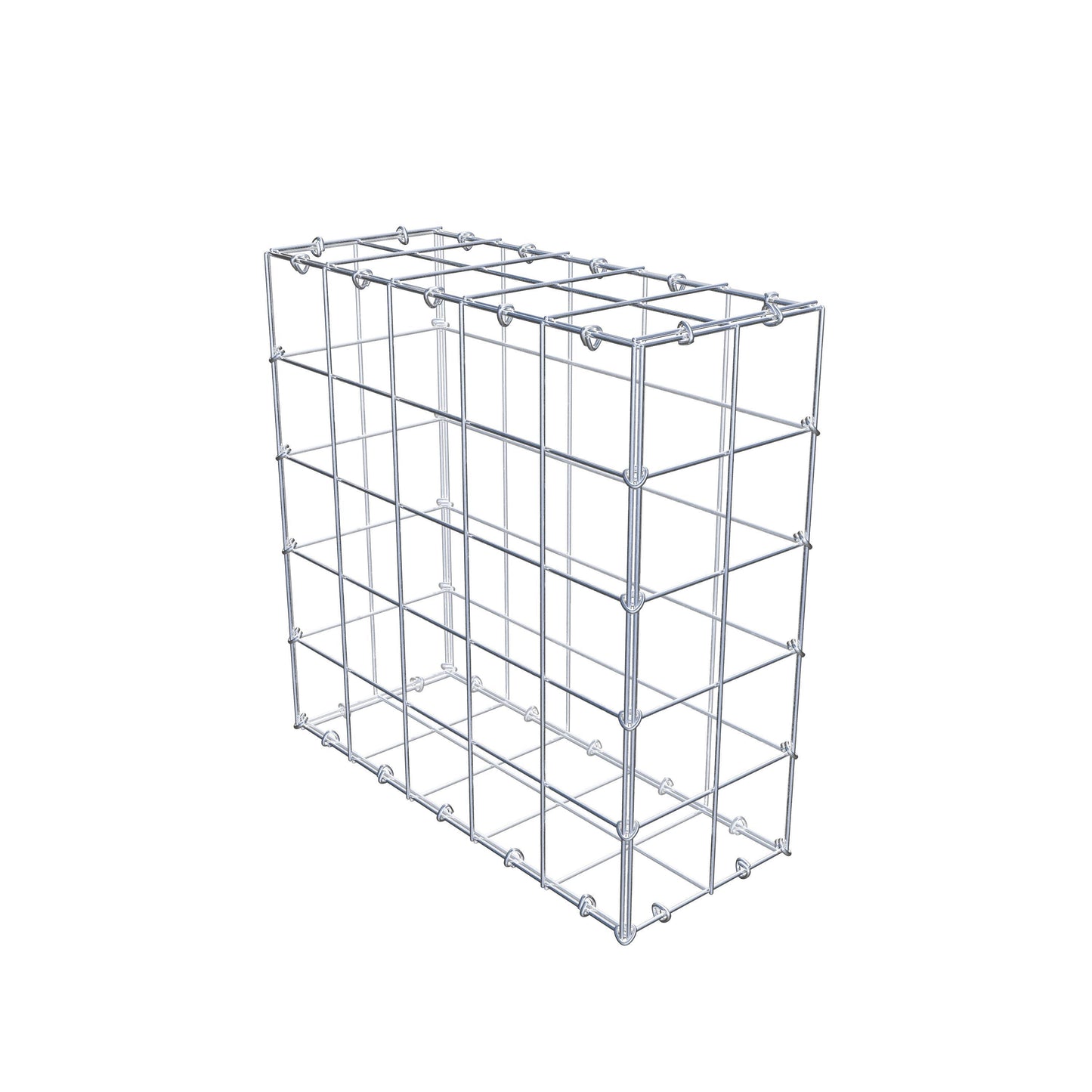 Gabion 50 cm x 50 cm x 20 cm (L x H x P), mailles 10 cm x 10 cm, anneau en C