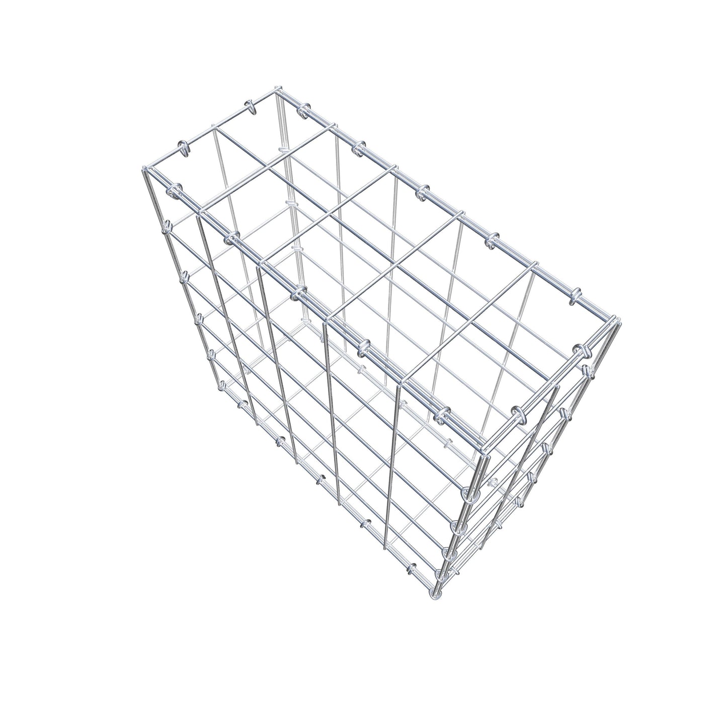 Gabion 50 cm x 50 cm x 20 cm (L x H x P), mailles 10 cm x 10 cm, anneau en C