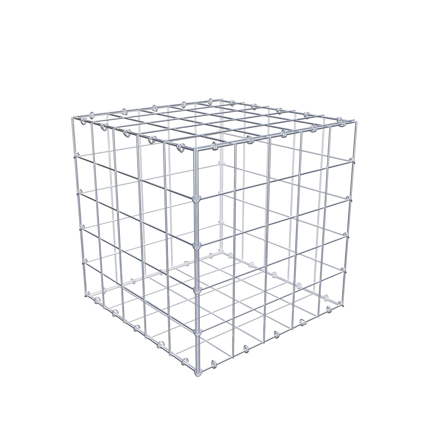 Gabion 50 cm x 50 cm x 50 cm (L x H x P), mailles 10 cm x 10 cm, anneau en C