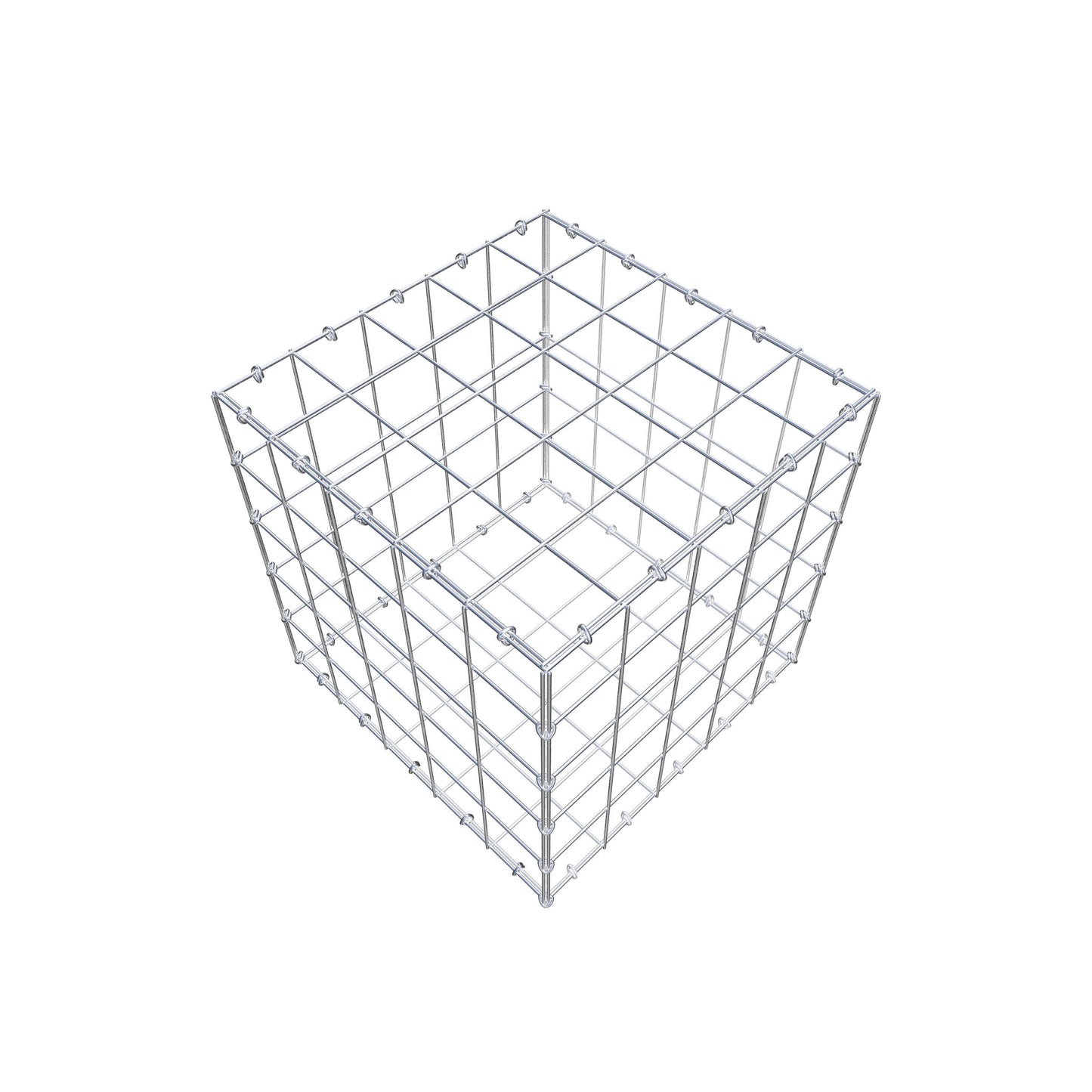 Gabion 50 cm x 50 cm x 50 cm (L x H x P), mailles 10 cm x 10 cm, anneau en C