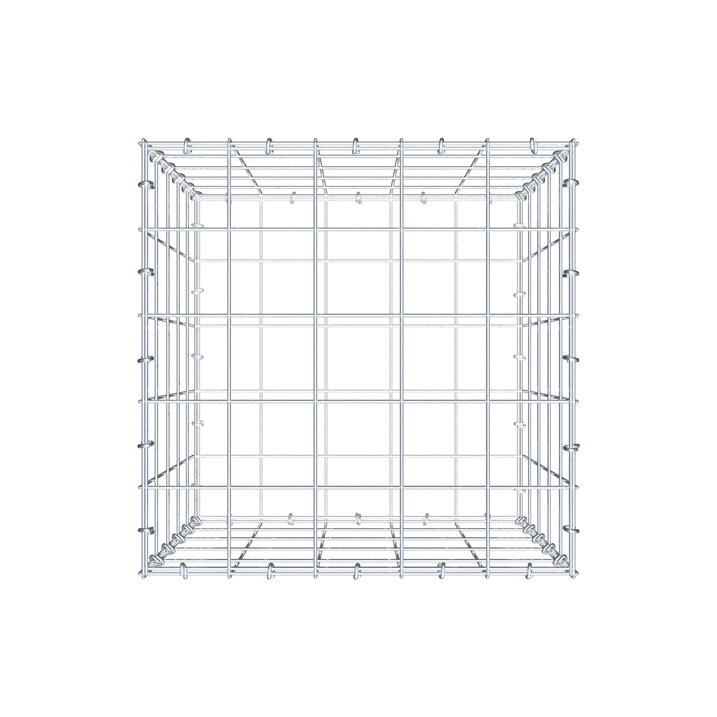 Gabion 50 cm x 50 cm x 50 cm (L x H x P), maille 10 cm x 10 cm, anneau en C