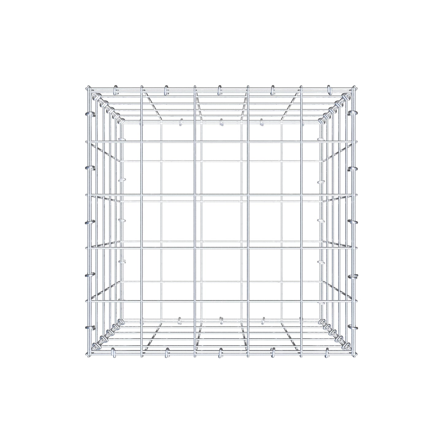 Gabion 50 cm x 50 cm x 50 cm (L x H x P), mailles 10 cm x 10 cm, anneau en C