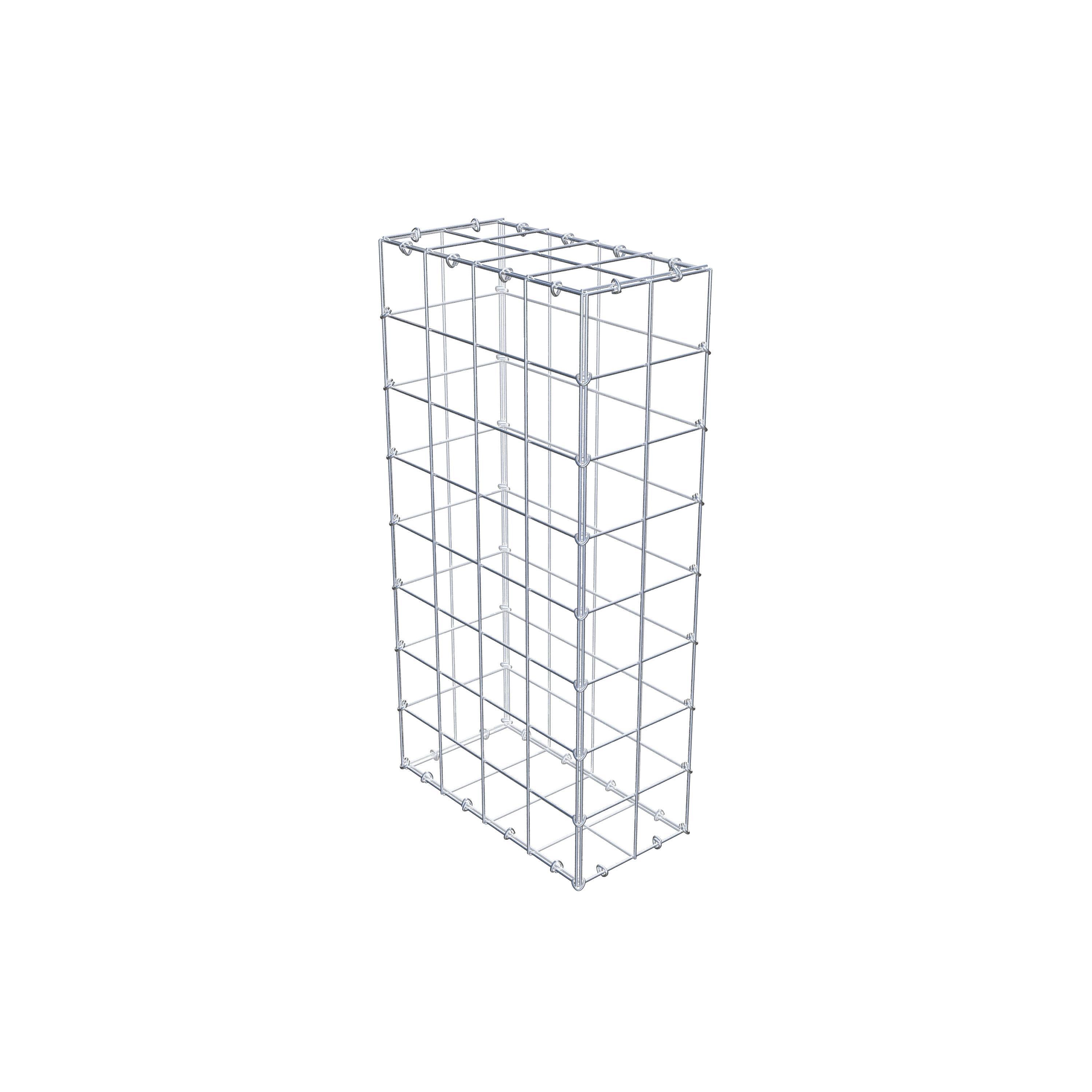 Gabion 80 cm x 40 cm x 20 cm (L x H x P), maille 10 cm x 10 cm, anneau en C