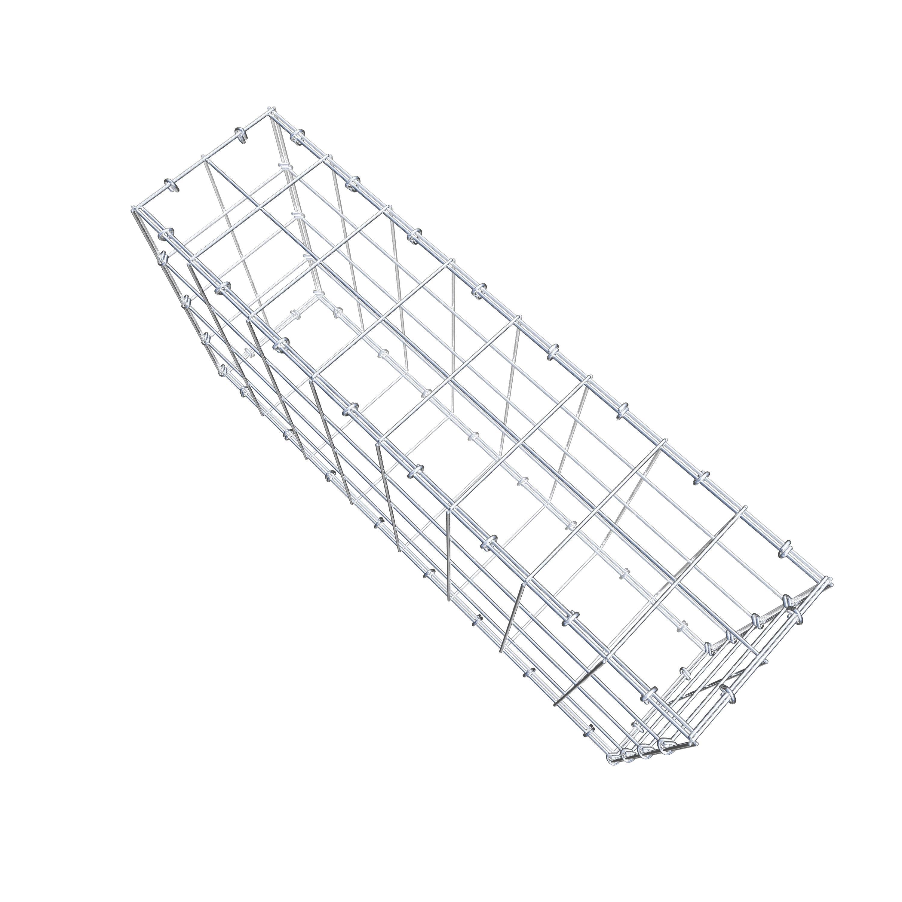 Gabion 80 cm x 40 cm x 20 cm (L x H x P), maille 10 cm x 10 cm, anneau en C