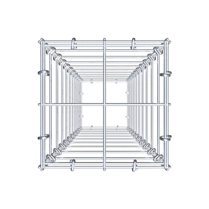 Gavión 100 cm x 20 cm x 20 cm (L x A x P), malla 10 cm x 10 cm, anillo en C