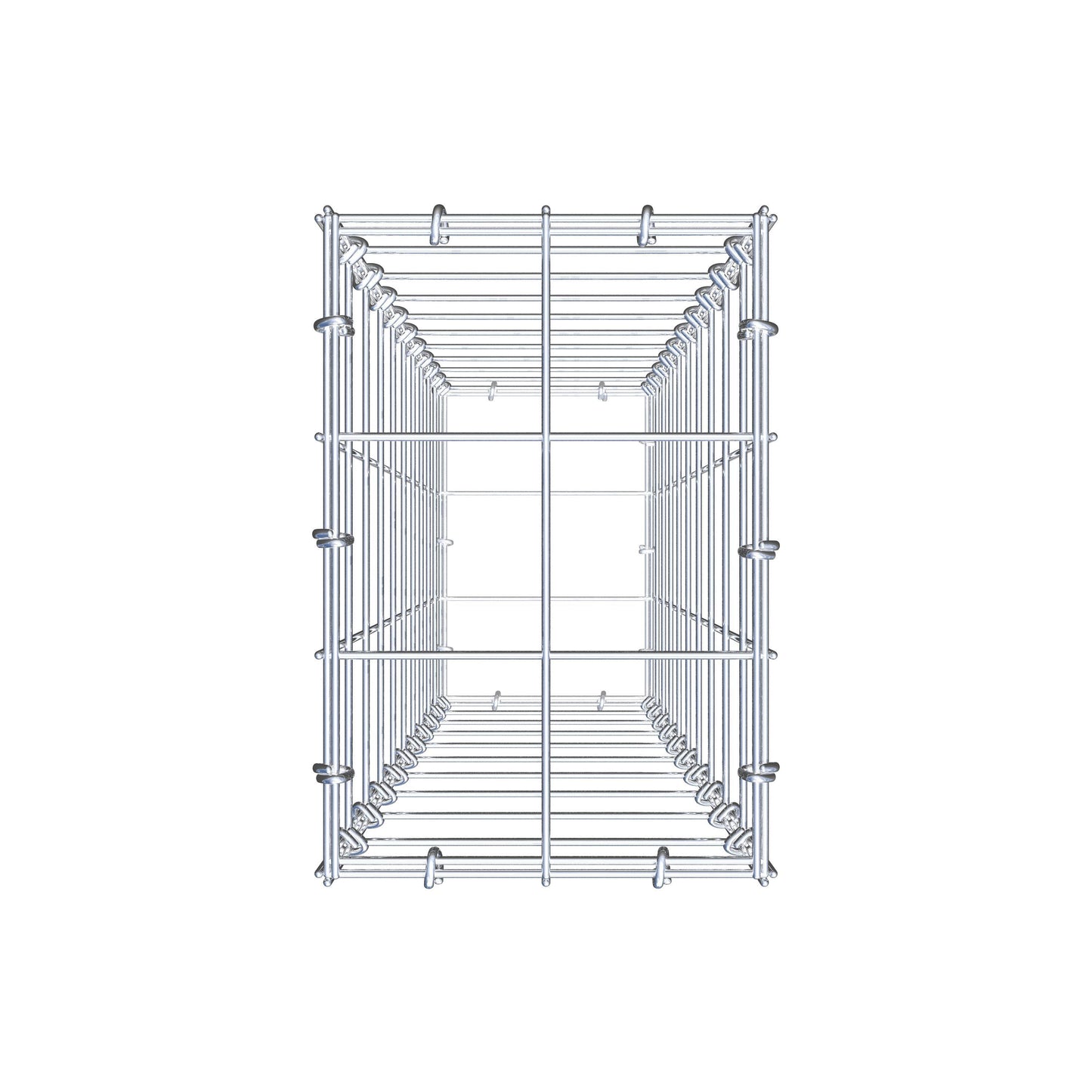 Gabbione 100 cm x 20 cm x 30 cm (L x H x P), maglia 10 cm x 10 cm, anello a C