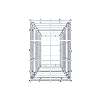 Gabbione 100 cm x 20 cm x 30 cm (L x H x P), maglia 10 cm x 10 cm, anello a C