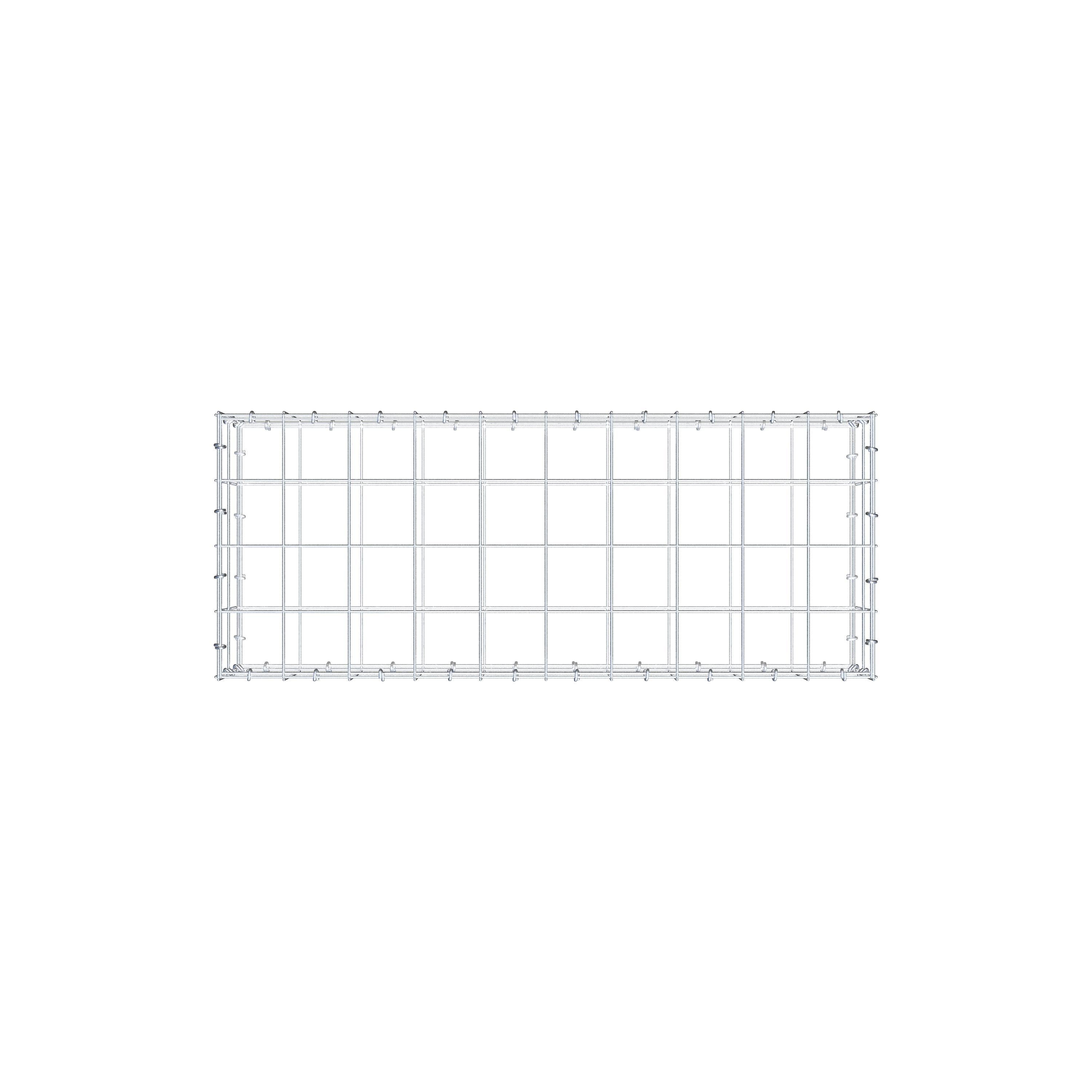 Gabion 100 cm x 20 cm x 40 cm (L x H x P), maille 10 cm x 10 cm, anneau en C