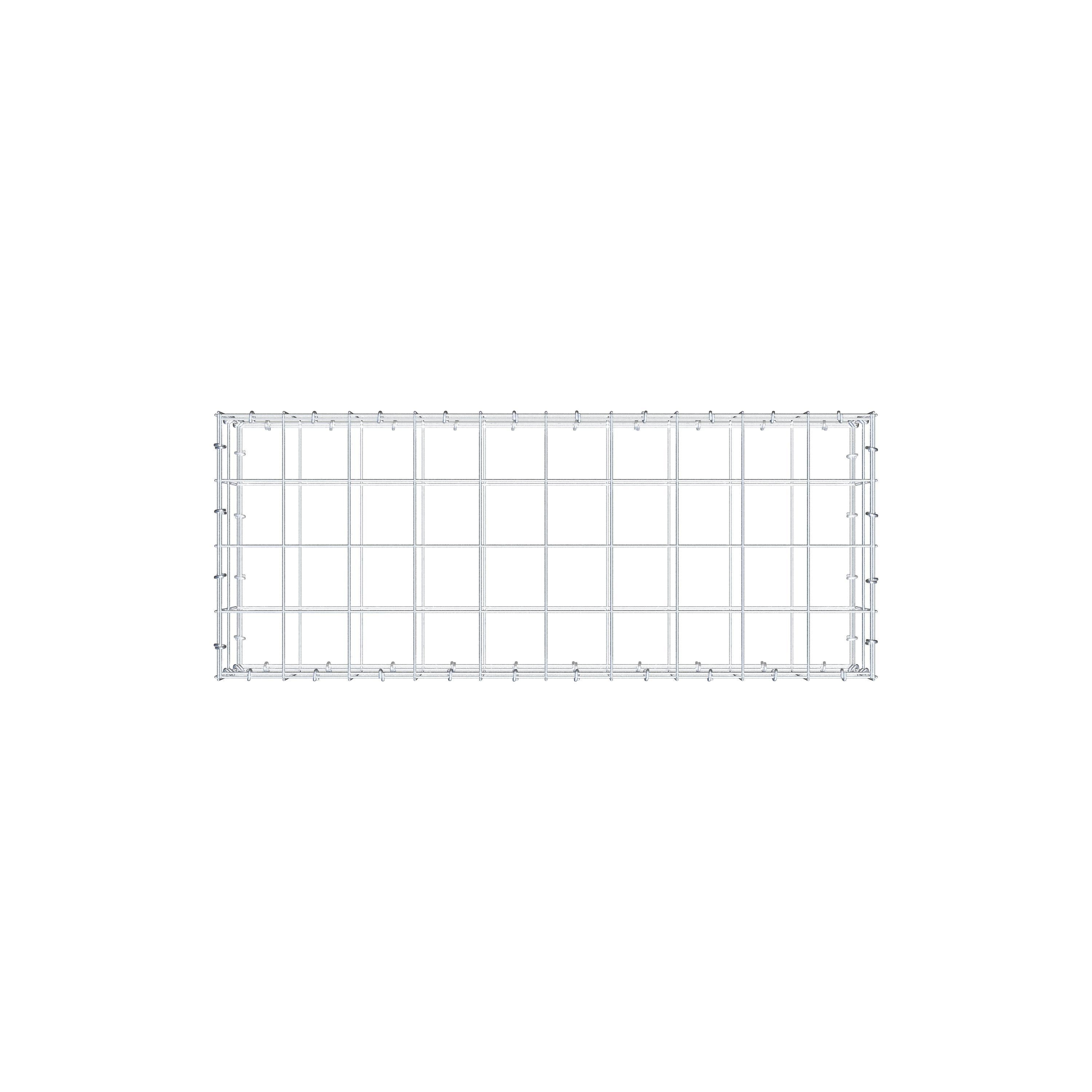Gabbione 100 cm x 20 cm x 40 cm (L x H x P), maglia 10 cm x 10 cm, anello a C