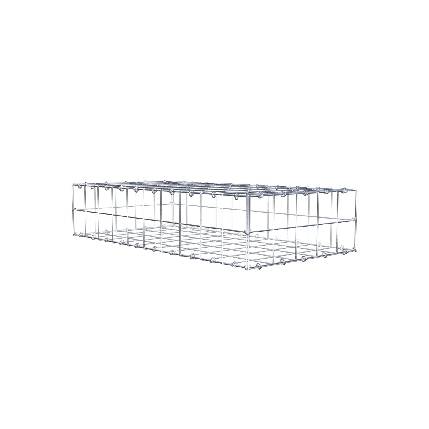 Gavión 100 cm x 20 cm x 50 cm (L x A x P), malla 10 cm x 10 cm, anillo en C