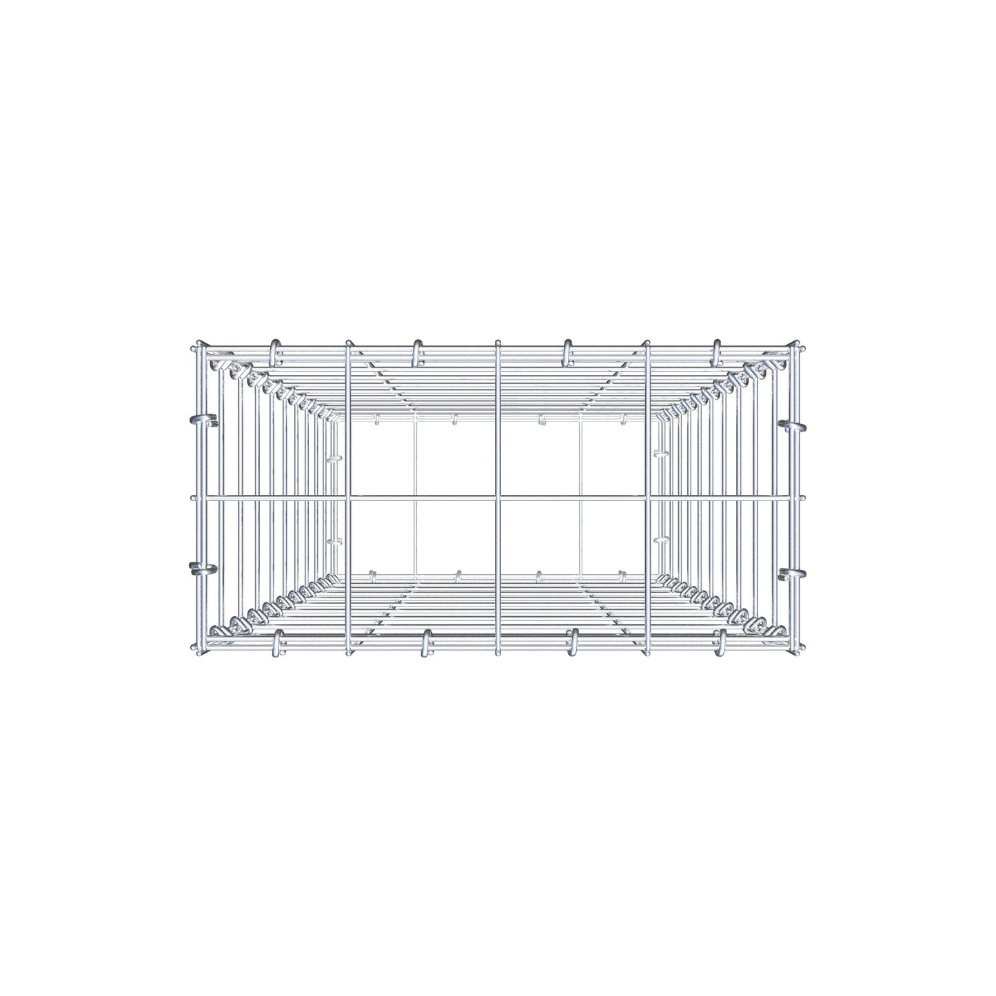 Gabione 100 cm x 40 cm x 20 cm (L x H x T), Maschenweite 10 cm x 10 cm, C-Ring