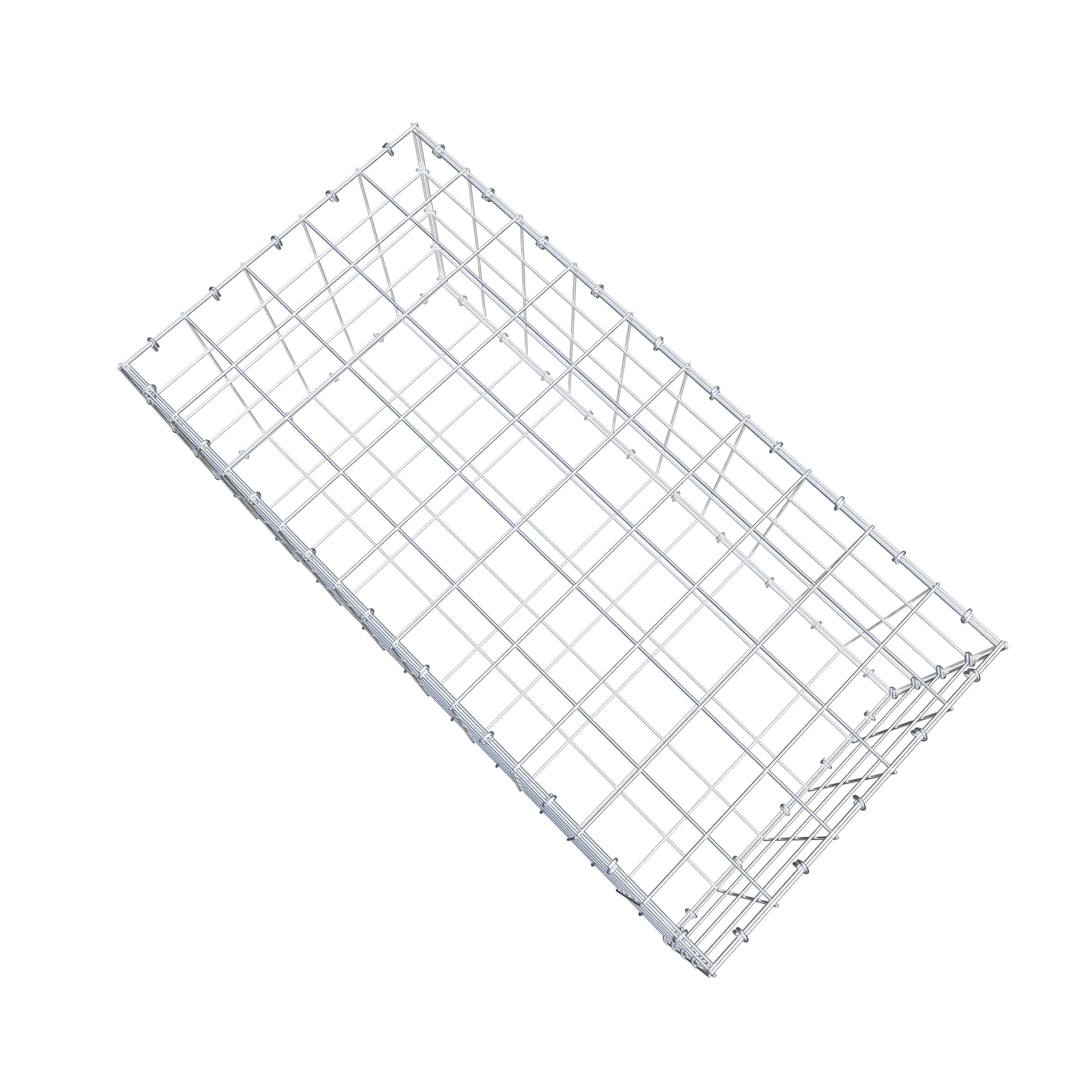 Gabion 100 cm x 40 cm x 50 cm (L x H x P), maille 10 cm x 10 cm, anneau en C