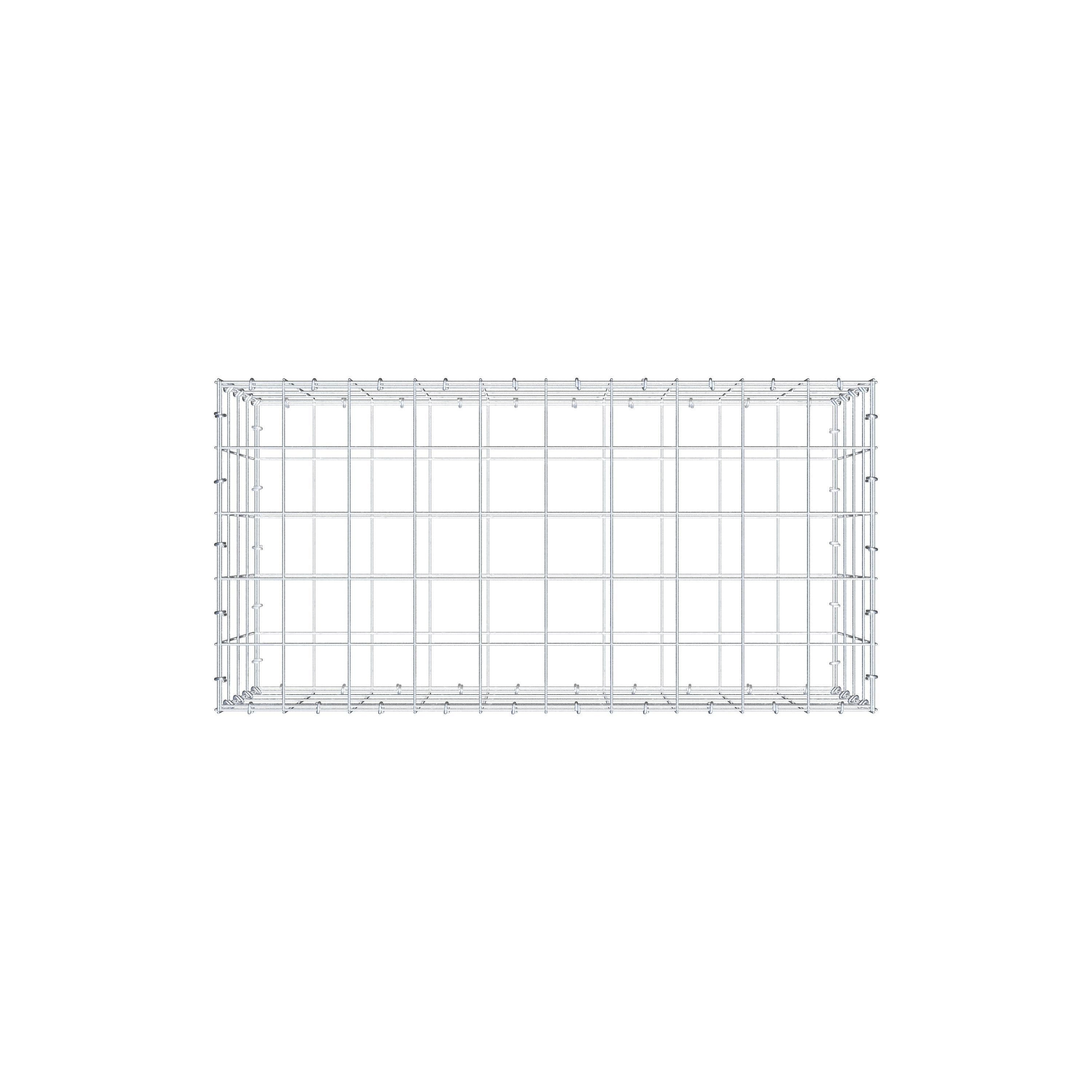 Gabion 100 cm x 40 cm x 50 cm (L x H x P), maille 10 cm x 10 cm, anneau en C