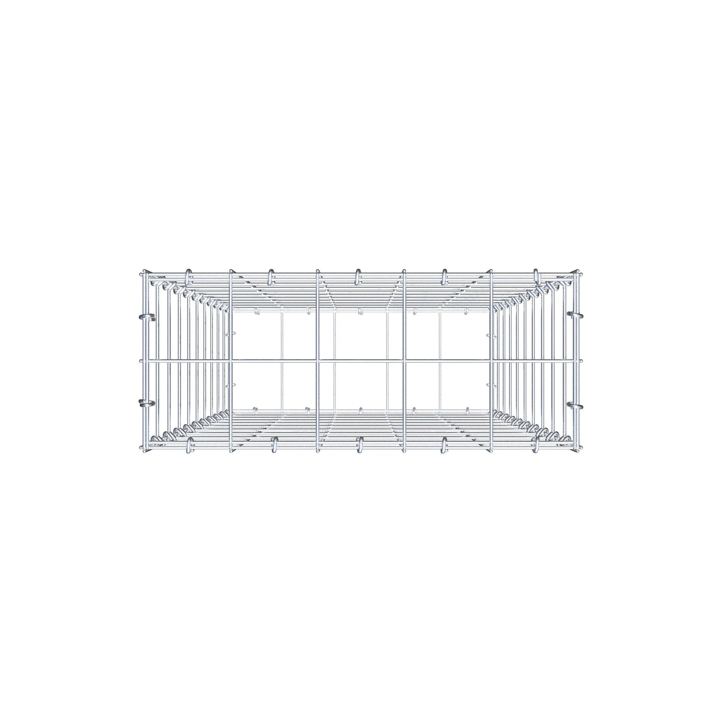 Gabbione 100 cm x 50 cm x 20 cm (L x H x P), maglia 10 cm x 10 cm, anello a C