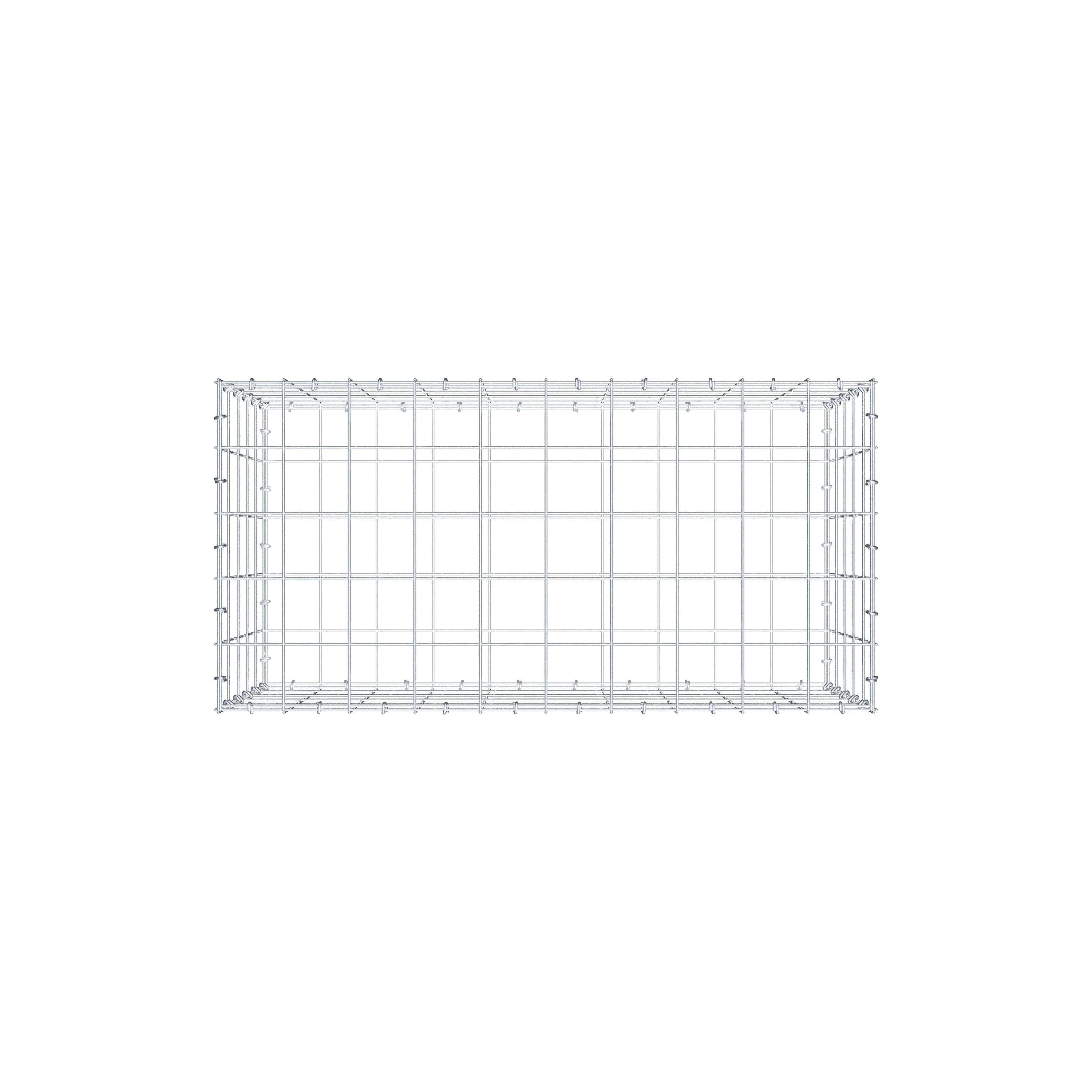 Gabion 100 cm x 50 cm x 50 cm (L x H x P), maillage 10 cm x 10 cm, anneau en C