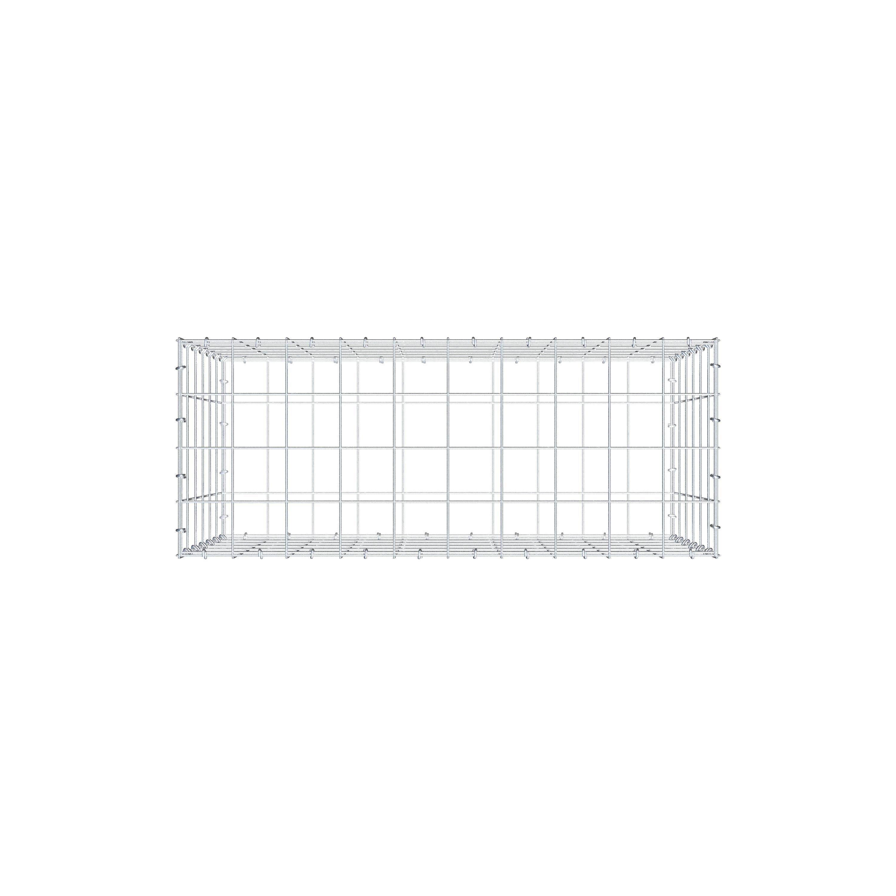 Gabion 100 cm x 60 cm x 40 cm (L x H x P), maille 10 cm x 10 cm, anneau en C