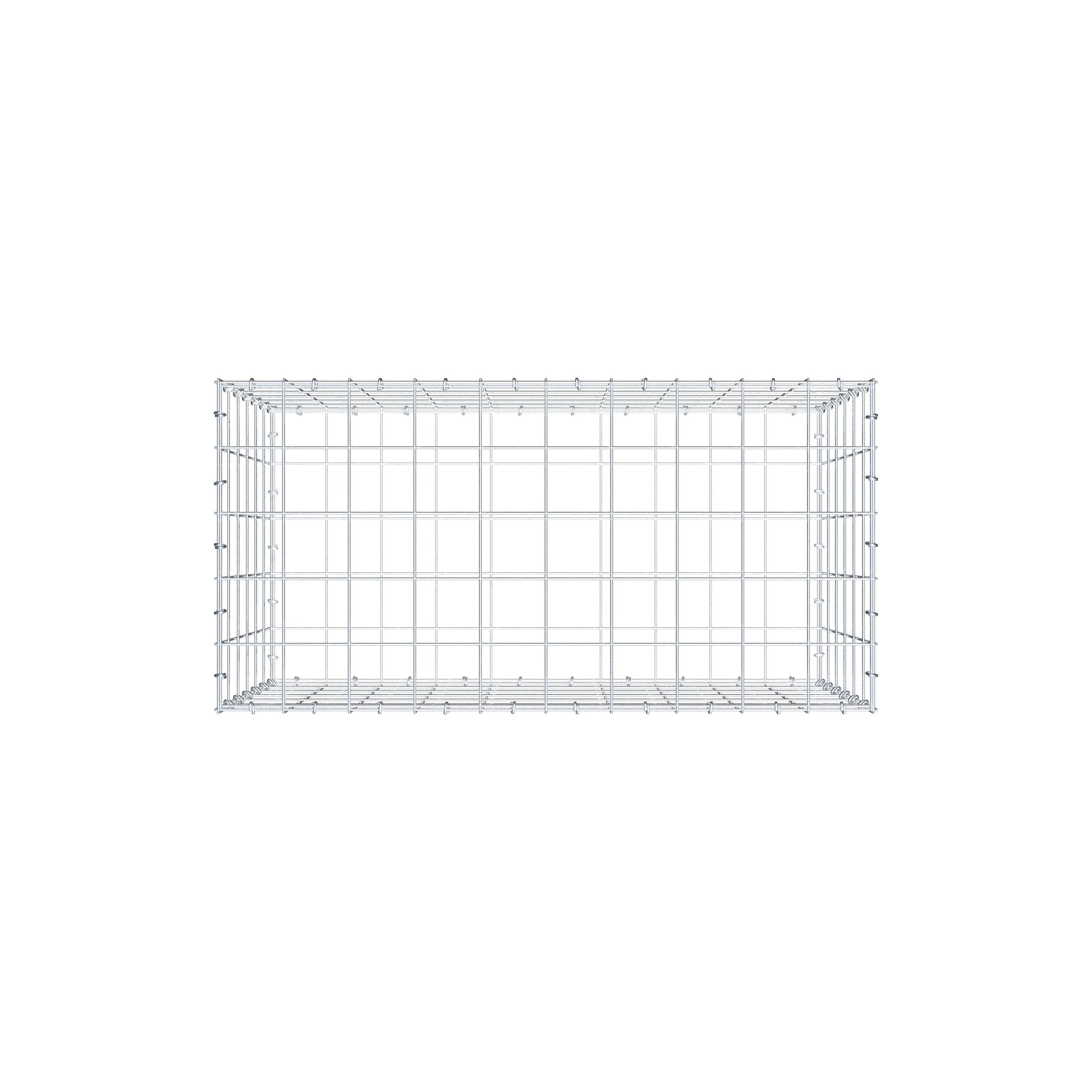 Gabion 100 cm x 60 cm x 50 cm (L x H x P), maille 10 cm x 10 cm, anneau en C