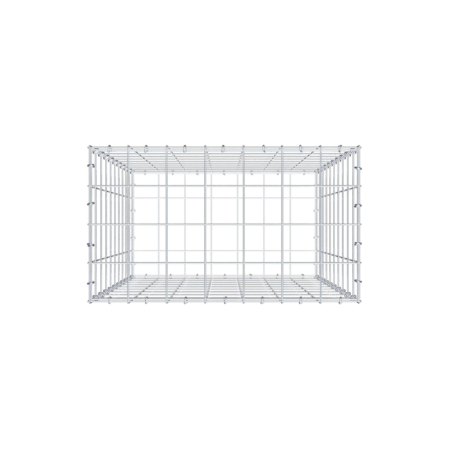 Gabion 100 cm x 70 cm x 40 cm (L x H x P), mailles 10 cm x 10 cm, anneau en C