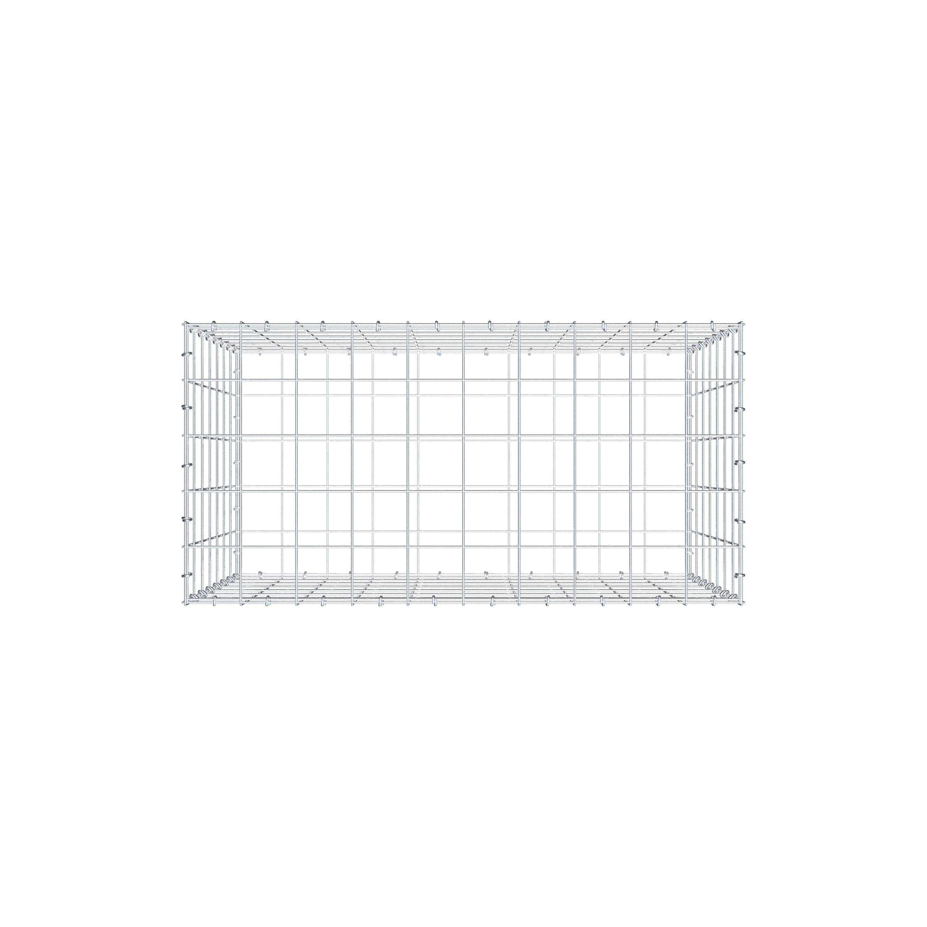 Gabion 100 cm x 70 cm x 50 cm (L x H x P), maille 10 cm x 10 cm, anneau en C