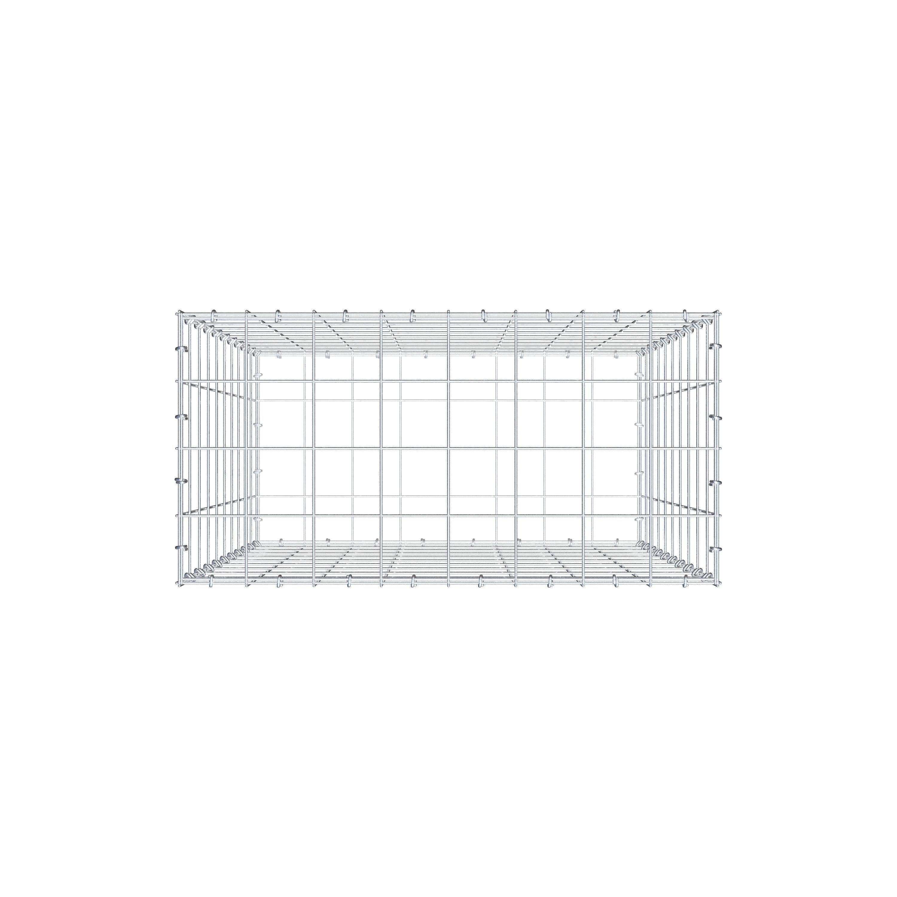 Gabion 100 cm x 80 cm x 40 cm (L x H x P), maille 10 cm x 10 cm, anneau en C