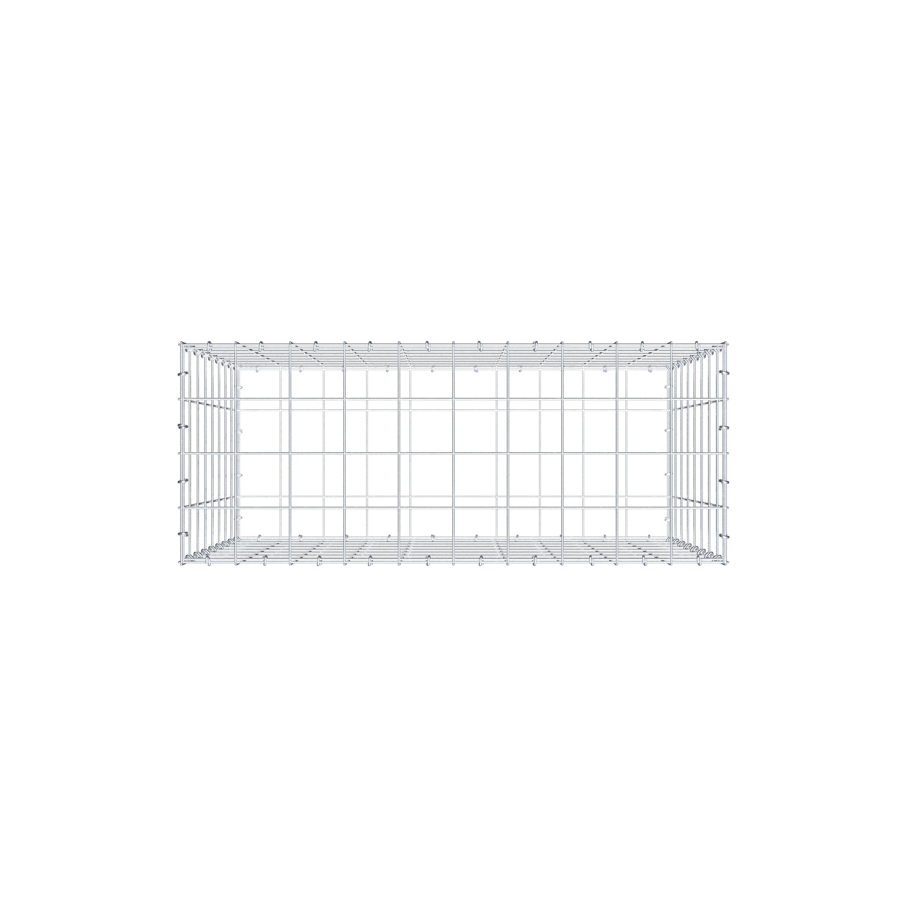 Gabion 100 cm x 80 cm x 40 cm (L x H x P), maille 10 cm x 10 cm, anneau en C