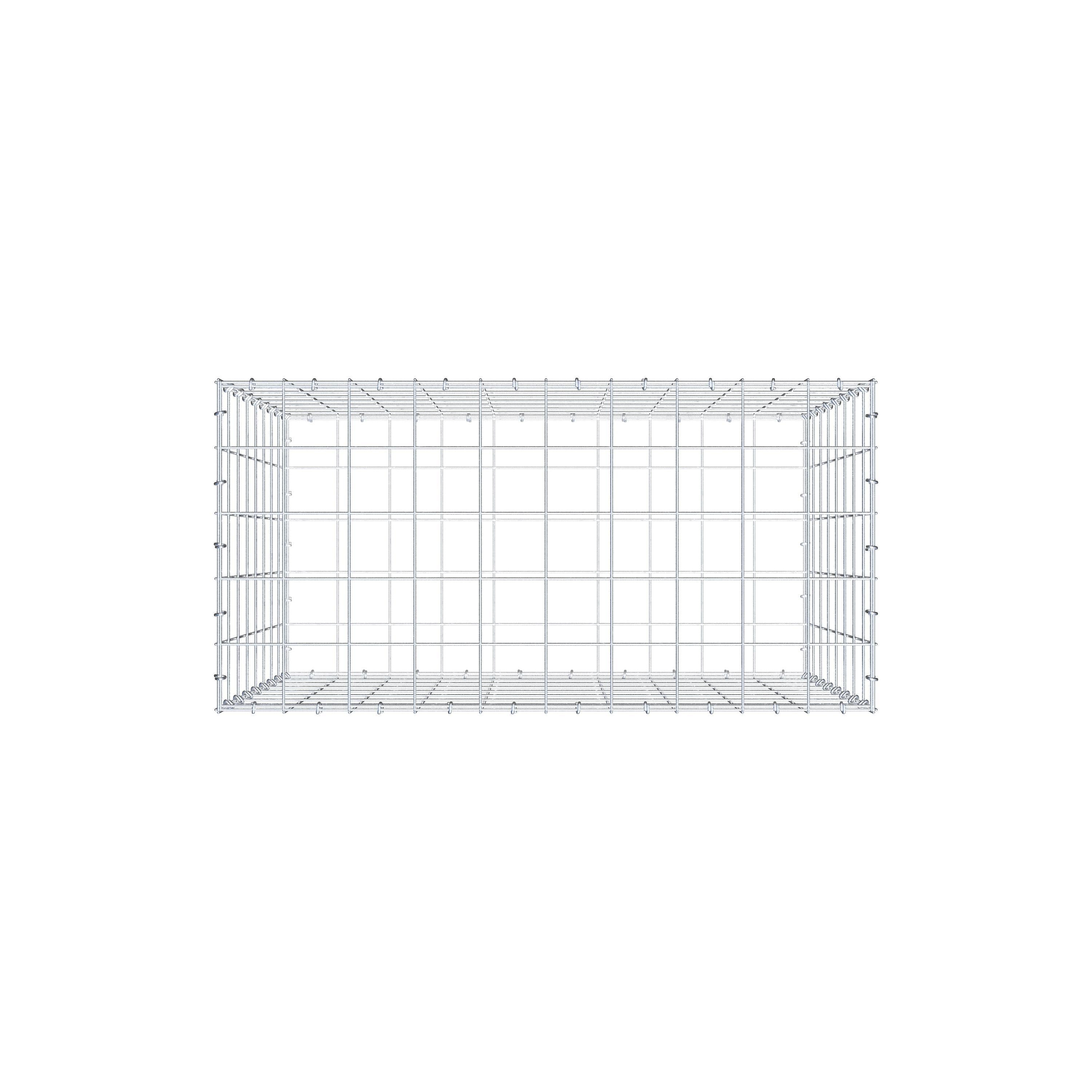 Gabion 100 cm x 80 cm x 50 cm (L x H x P), maille 10 cm x 10 cm, anneau en C