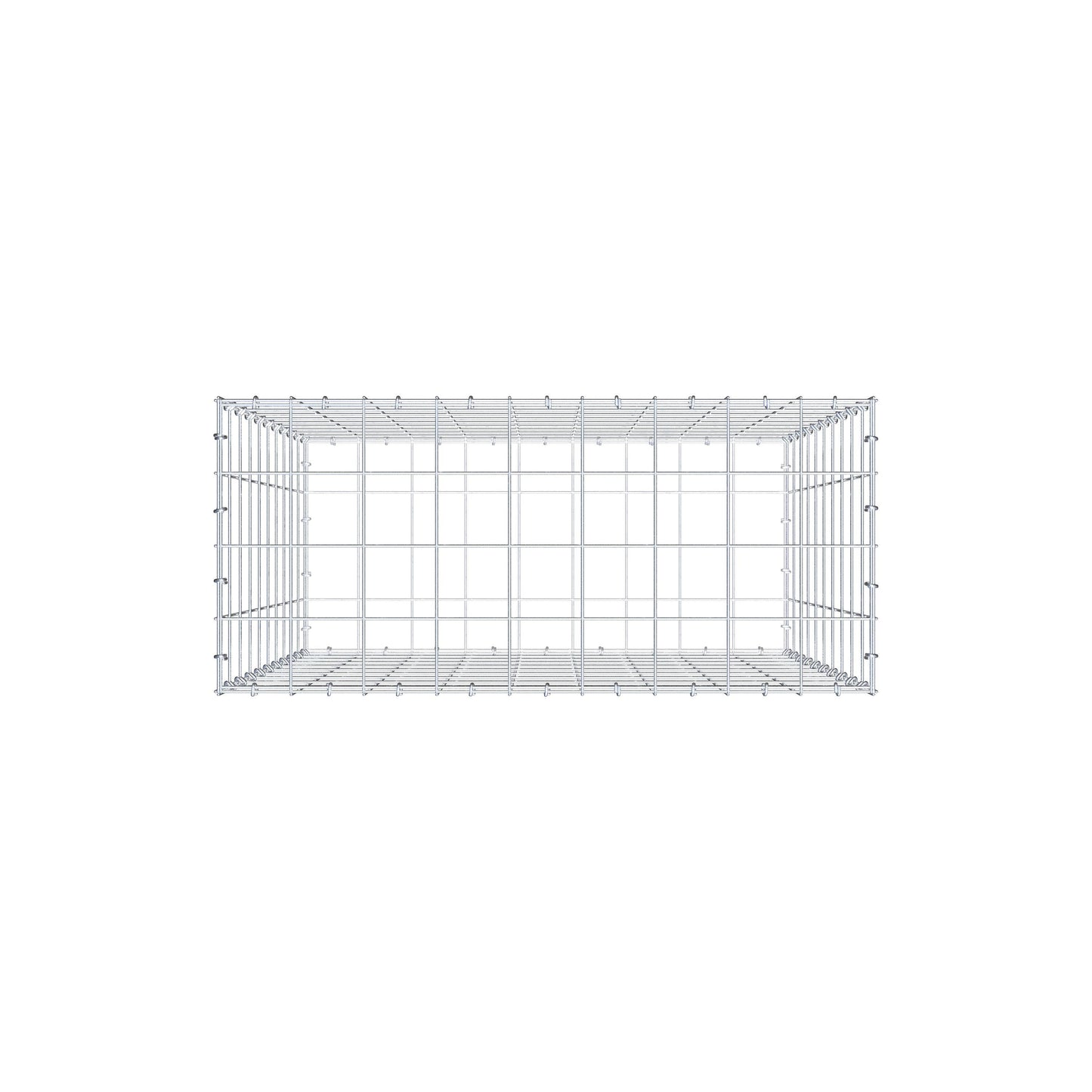 Gabião 100 cm x 90 cm x 40 cm (C x A x P), malhagem 10 cm x 10 cm, anel C
