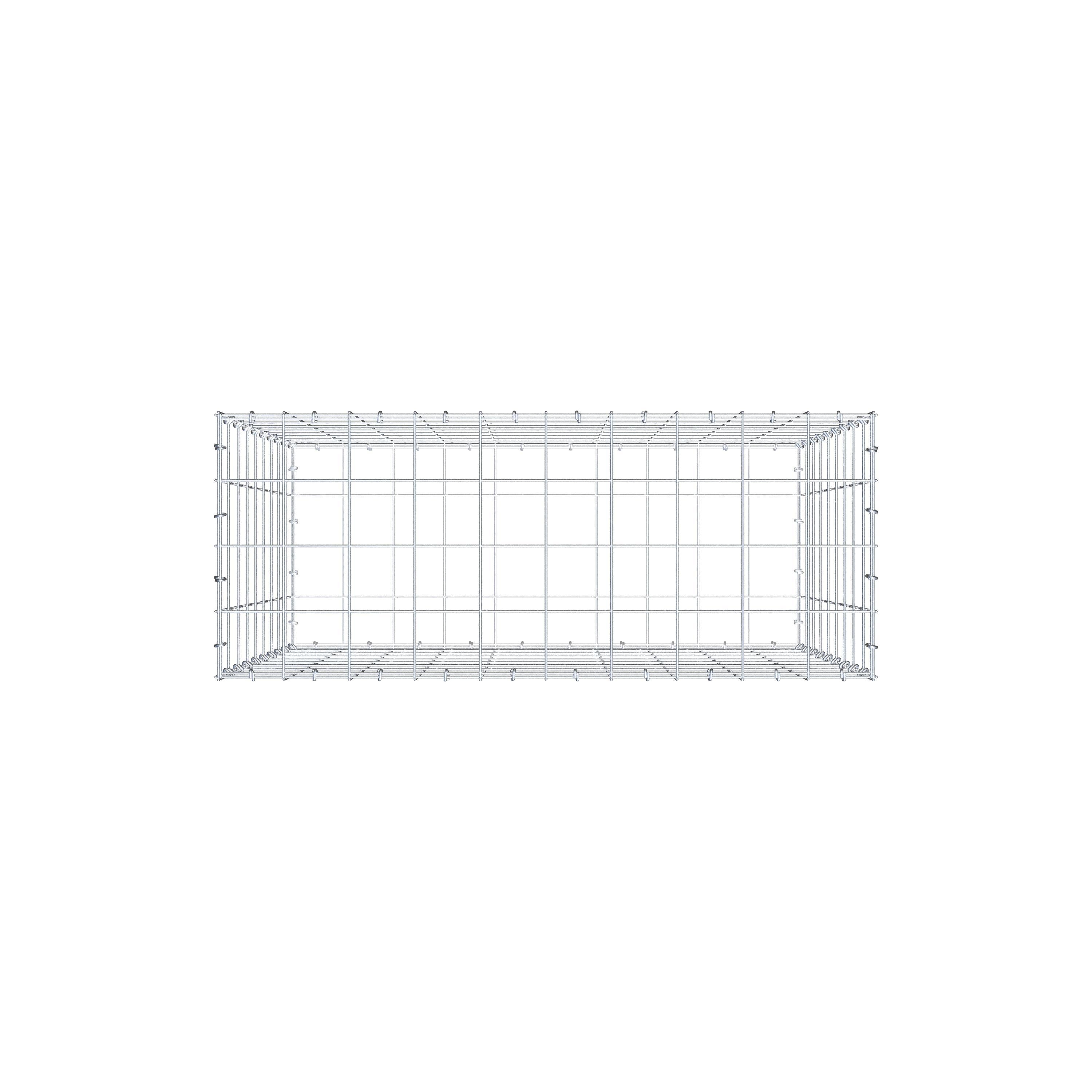 Gabion 100 cm x 90 cm x 40 cm (L x H x P), maille 10 cm x 10 cm, anneau en C