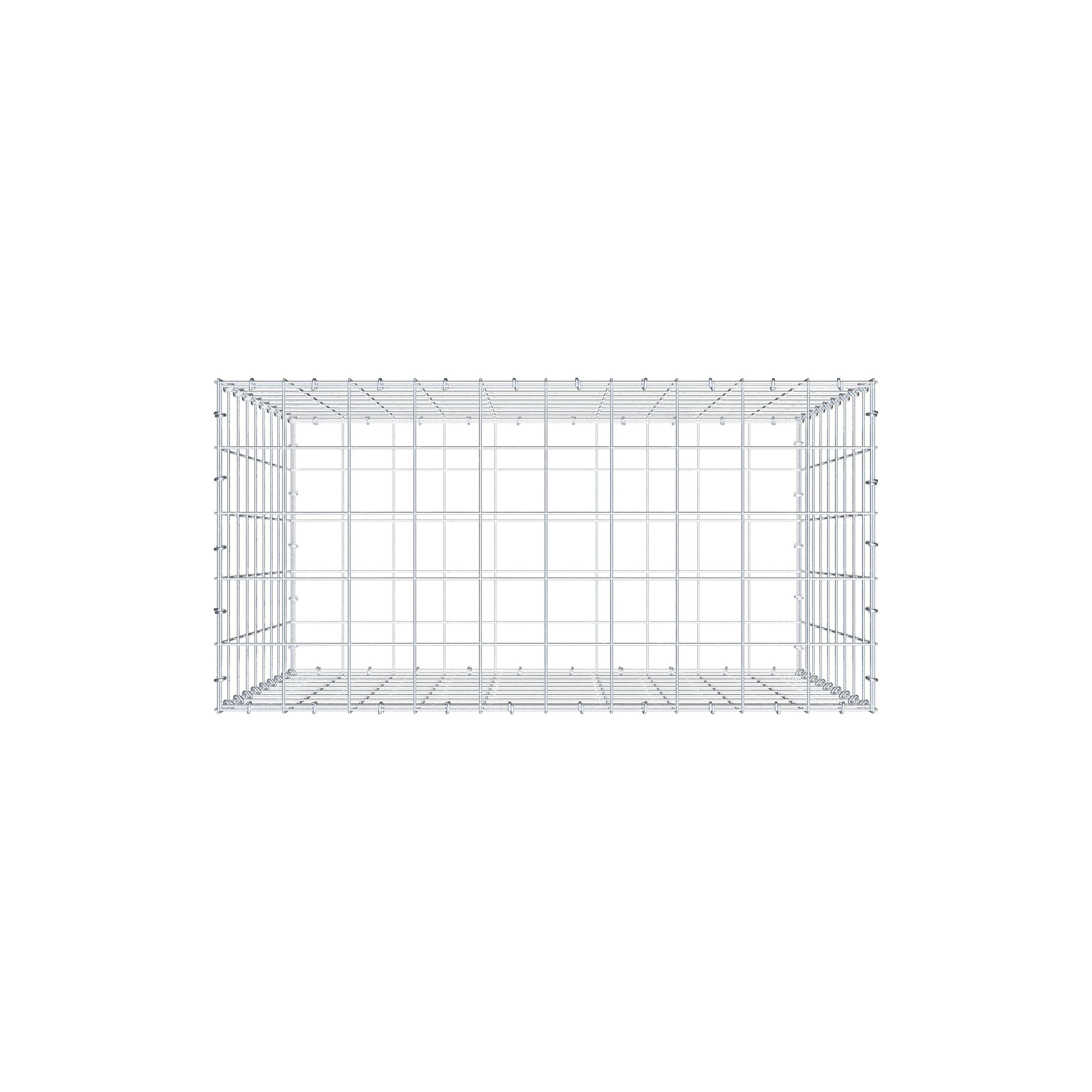 Gabion 100 cm x 90 cm x 50 cm (L x H x P), maille 10 cm x 10 cm, anneau en C